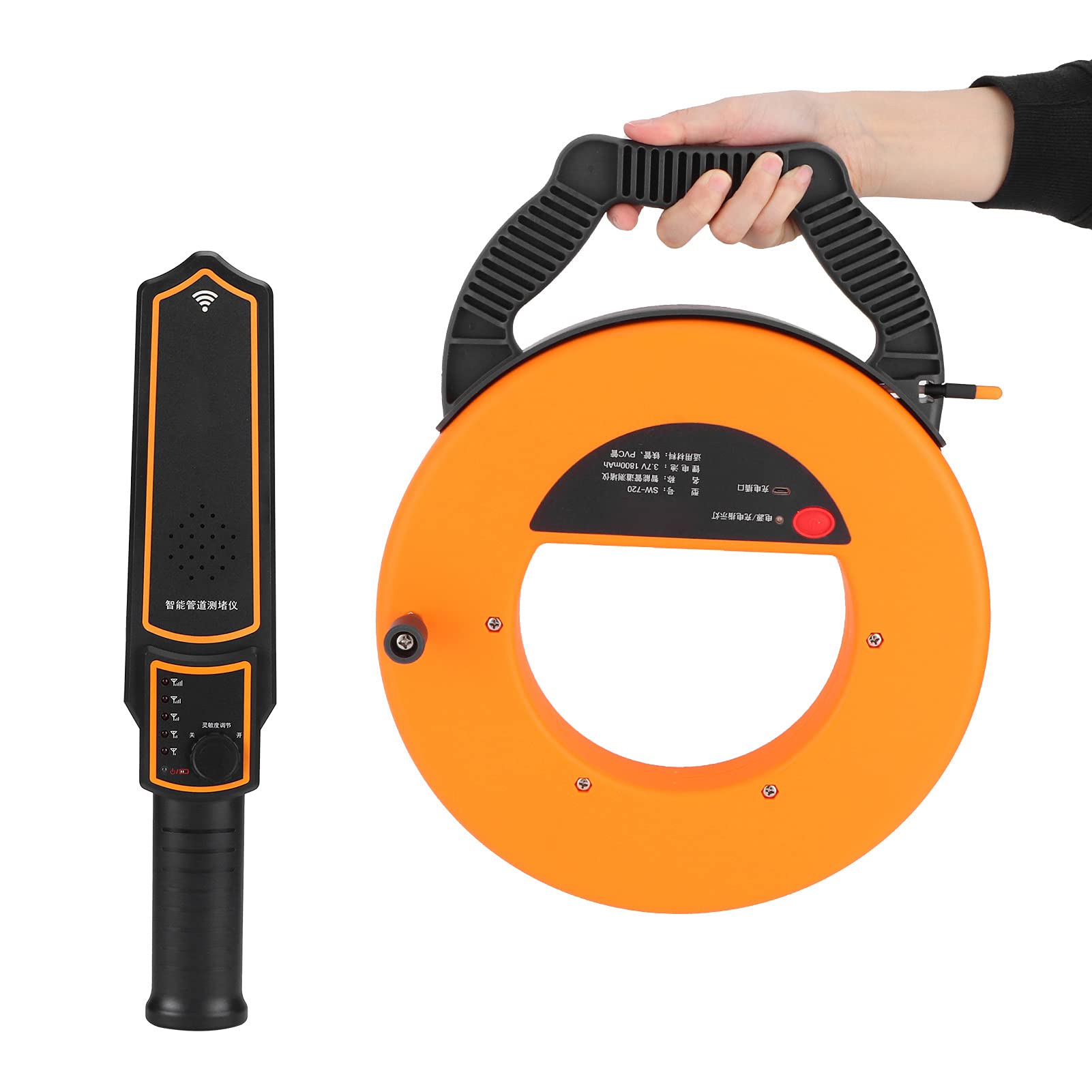 Yosoo 3.7V Wall Pipe Blockage Detector with 4 Spare Probes - Professional Pipeline Tester for Steel, Iron & PVC Pipes - Ideal for Plumbing Maintenance & Home Inspection