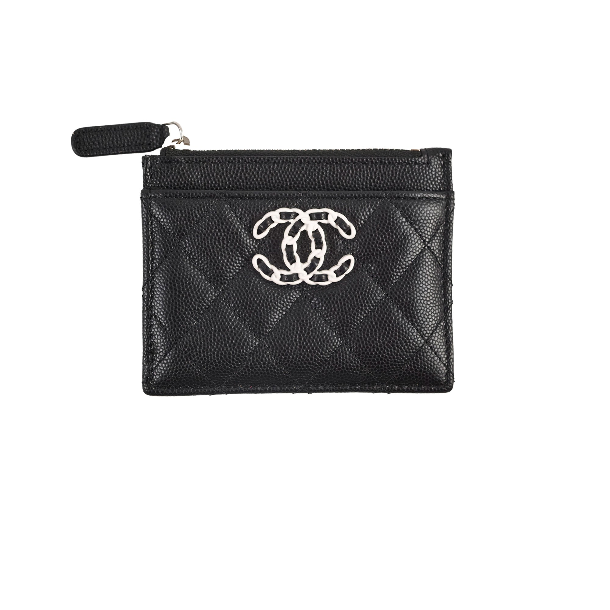 Chanel Classic Caviar Leather Card Holder Wallet - Black | Luxury Compact Credit Card Case for Women | Perfect for Everyday Use, Travel & Gifting