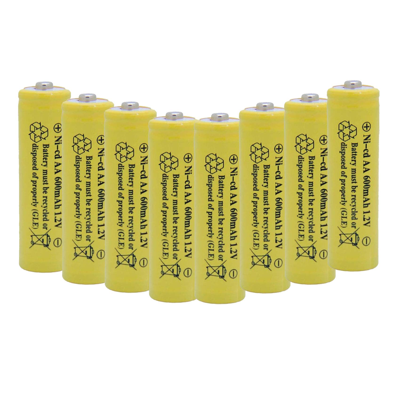 BAOBIAN Ni-Cd AA 1.2V 600mAh Rechargeable Batteries (8-Pack, Yellow) - Perfect for Solar Lights, Garden Lights, Remote Controls & Computer Mice | Ideal for Outdoor Lighting & Home Electronics