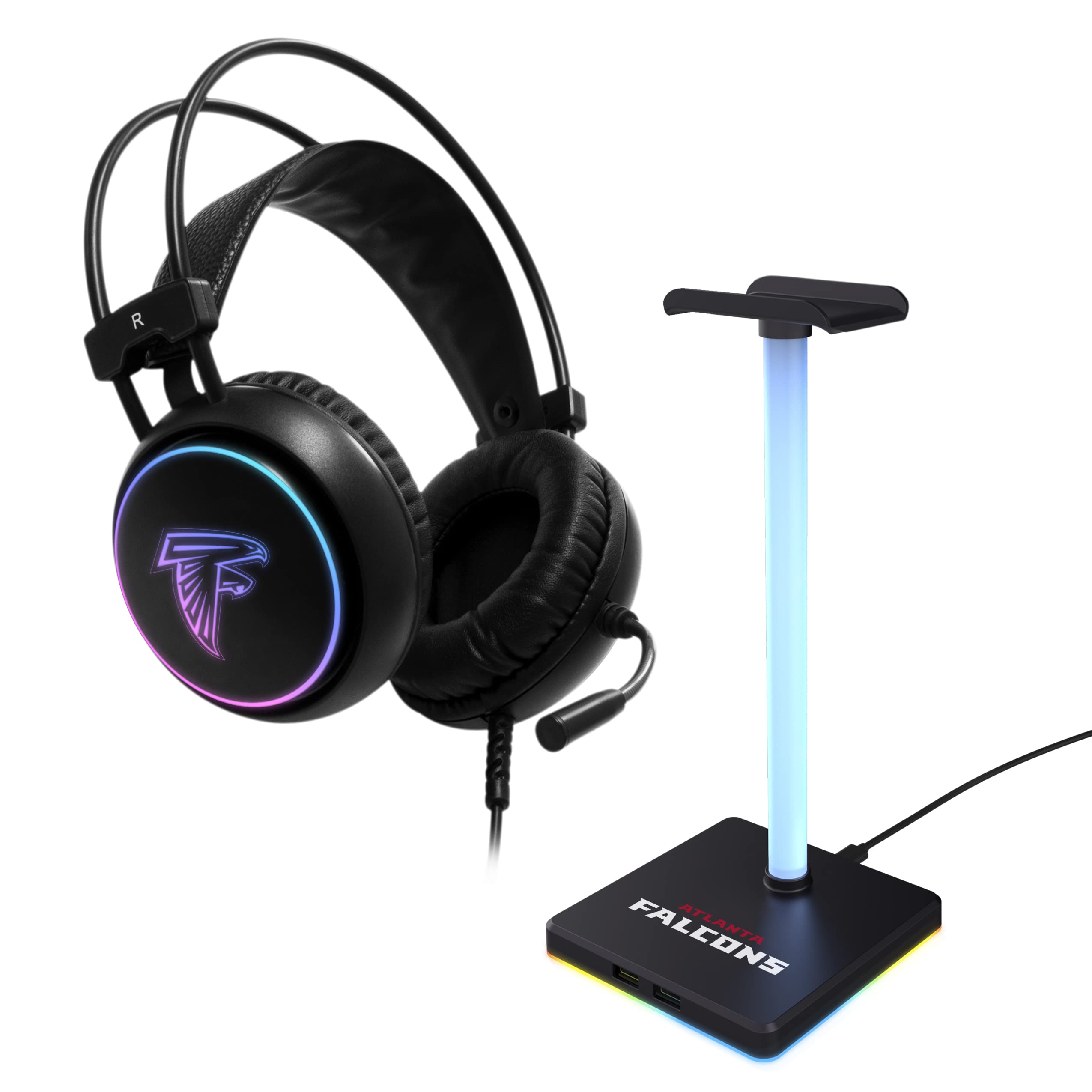 SOAR NFL LED Gaming Headset with Stand - Wireless Bluetooth Headphones with Microphone for PC/PS5/Xbox - Perfect for Gaming, Streaming & Sports Fans