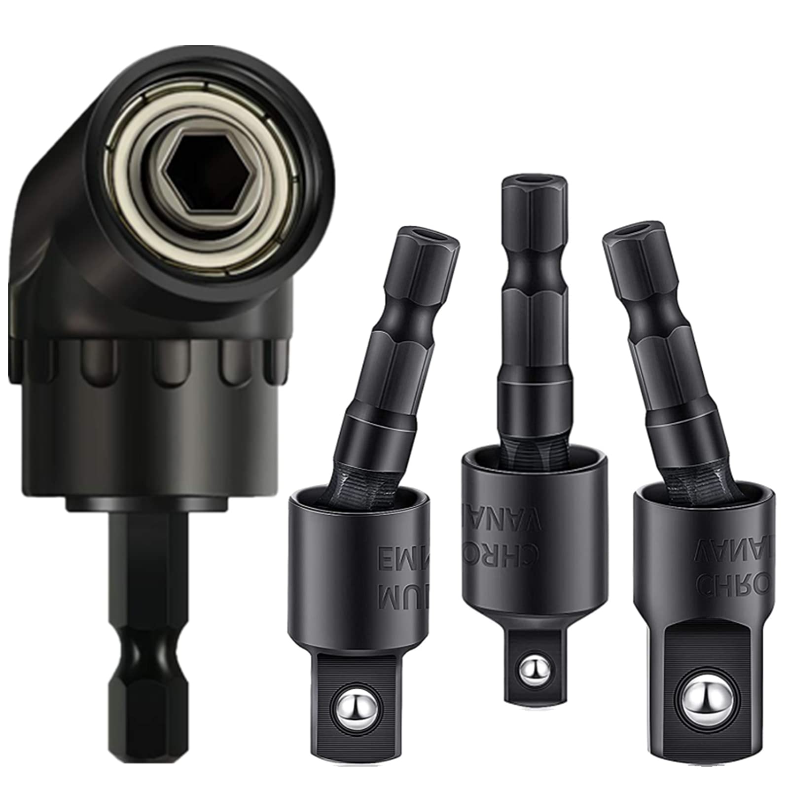 3-Piece Power Drill Socket Adapter Set - 1/4