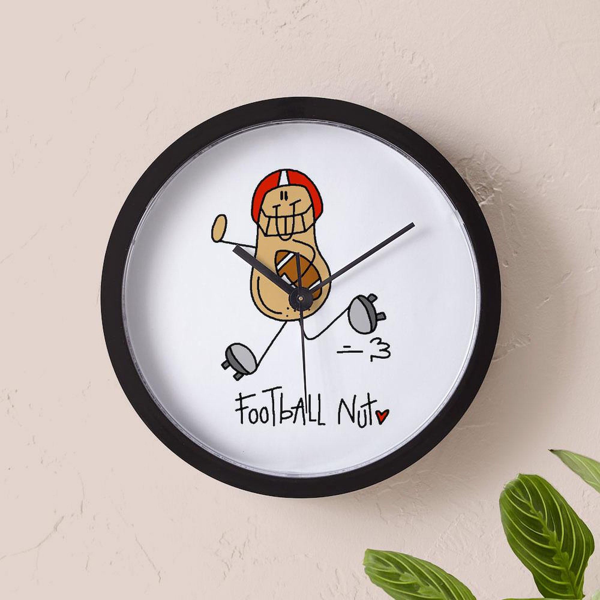 10-Inch Football Nut Wall Clock - Perfect for Living Room, Kitchen, or Office Decor | Sports Fan Gift & Home Accessory