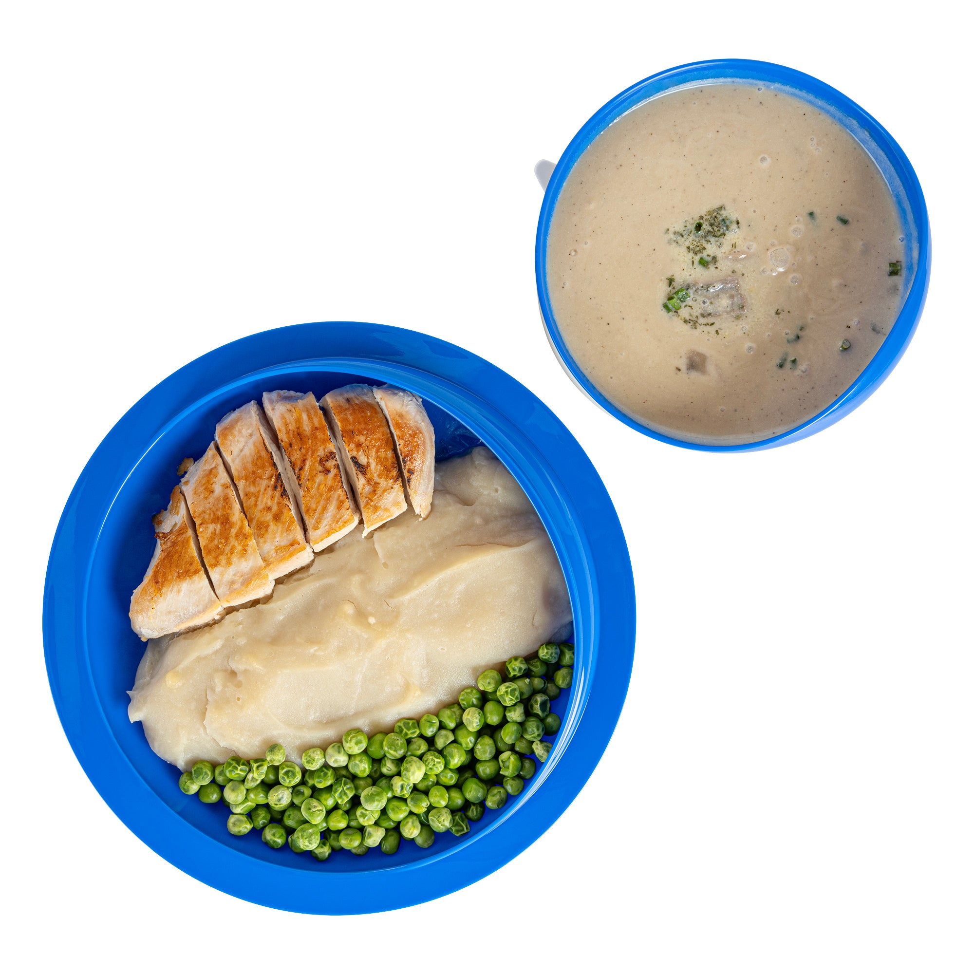 Spill-Proof Blue Plastic Scoop Plate and Bowl Set with Suction Base - 20 Plates & 20 Bowls for Kids | Toddler Mealtime, Baby Feeding, Daycare & Travel Use