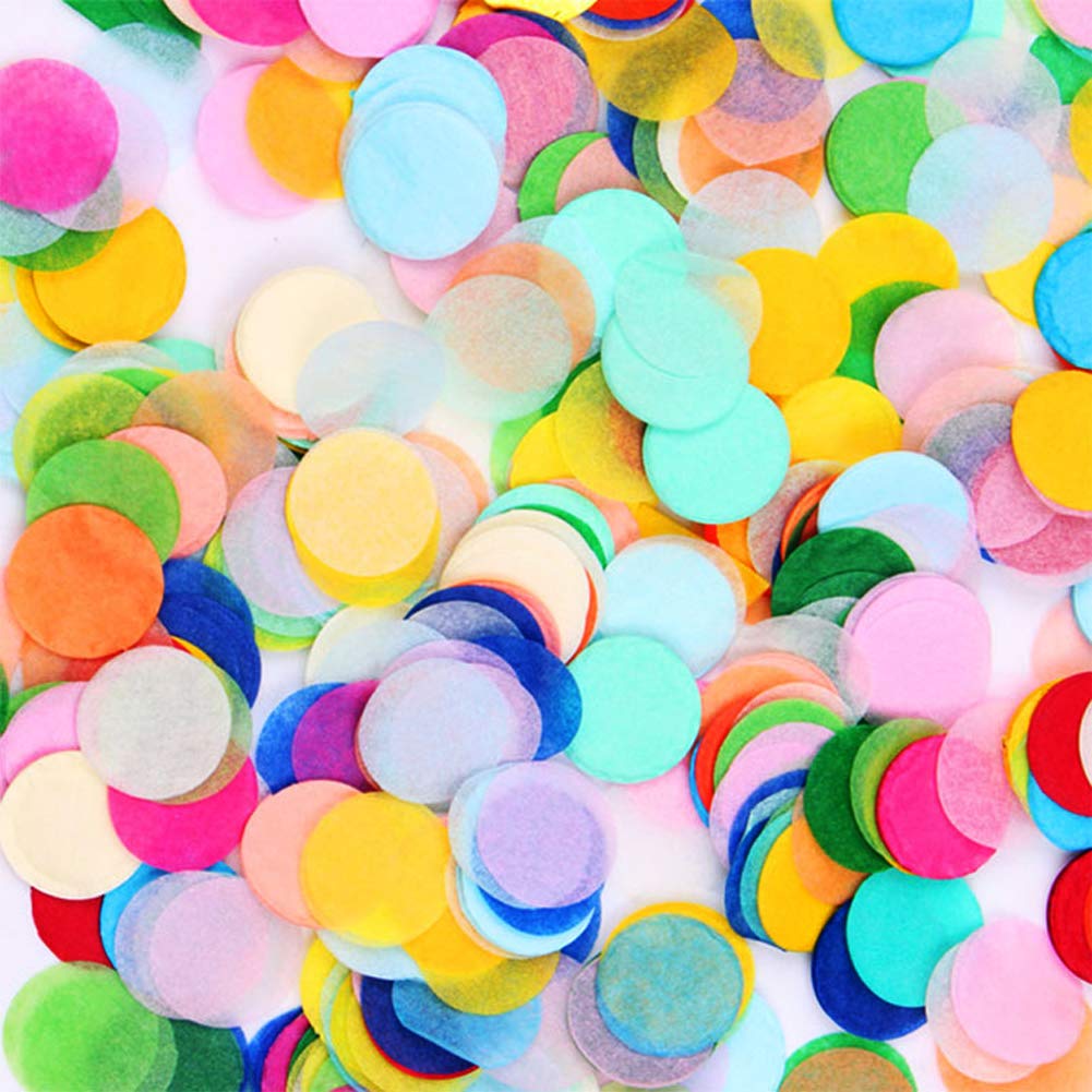 5000pcs Multicolor Round Tissue Confetti - 1 Inch Circle Tissue Paper Confetti Dots for Wedding, Birthday Party, Baby Shower & Balloon Decorations | Perfect for Table Scatter, Photo Backdrops & Celebration Events