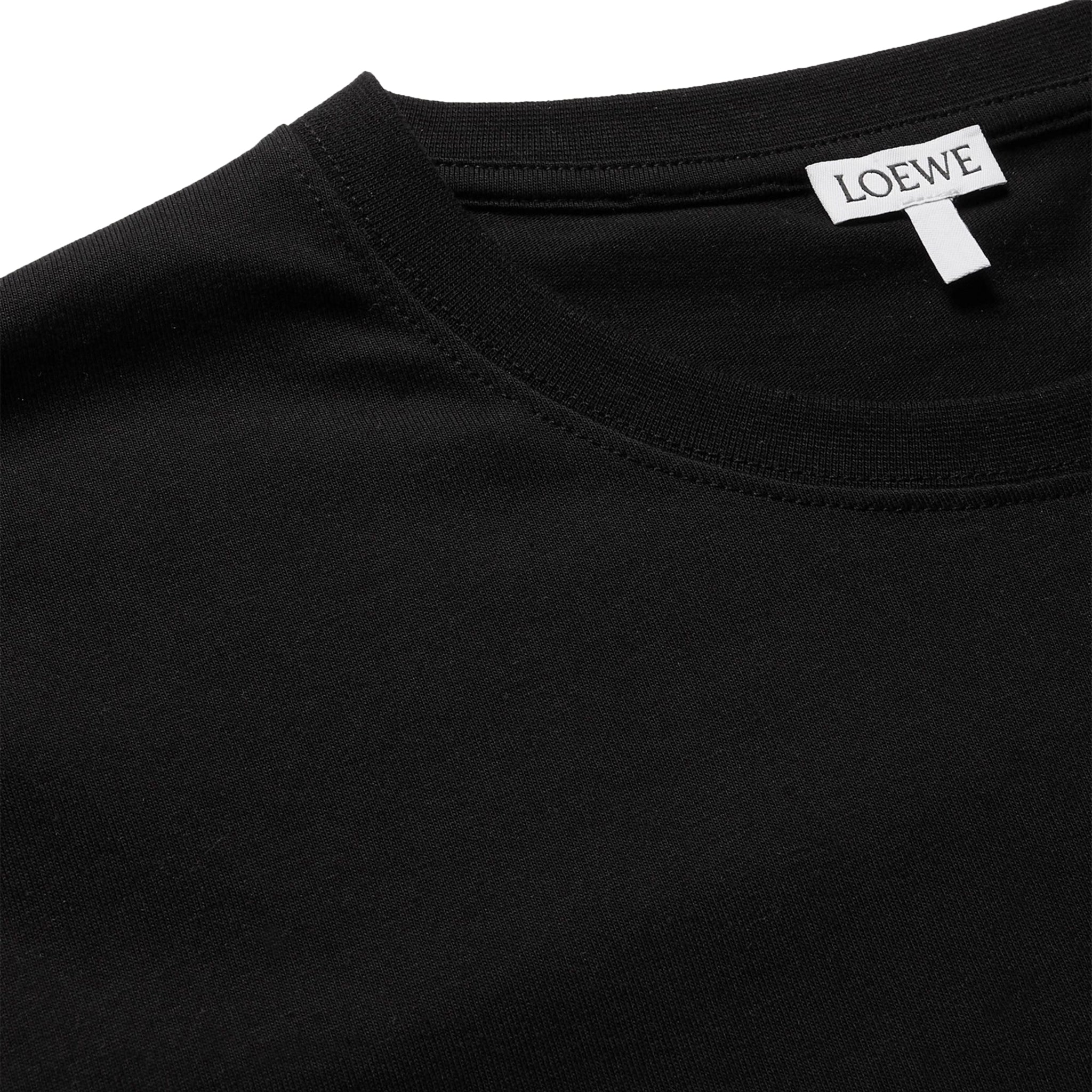 Loewe Anagram Chest Logo Black T-Shirt for Men - Stylish Casual Cotton Tee for Everyday Wear, Street Fashion & Outfits