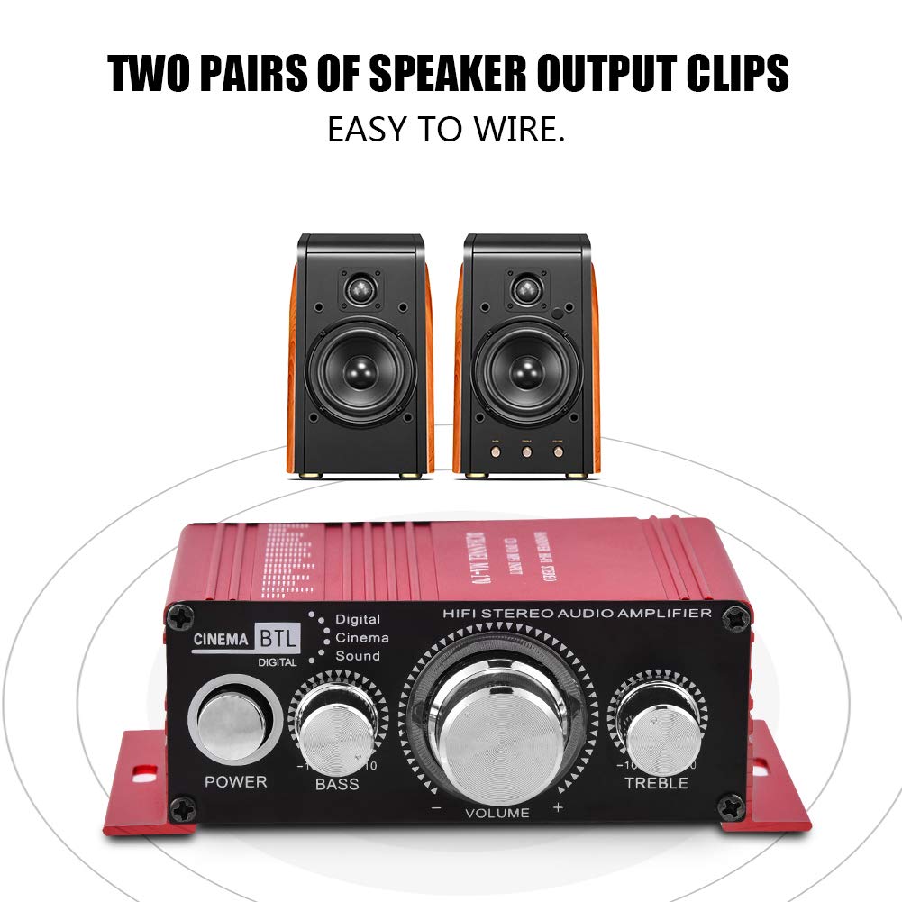 Zerone Mini Power Amplifier for Speakers - Easy Adjustable Gain & Simple Wiring, Single Input DIY Audio Amp for Home Theater, Studio, and Car Audio Systems