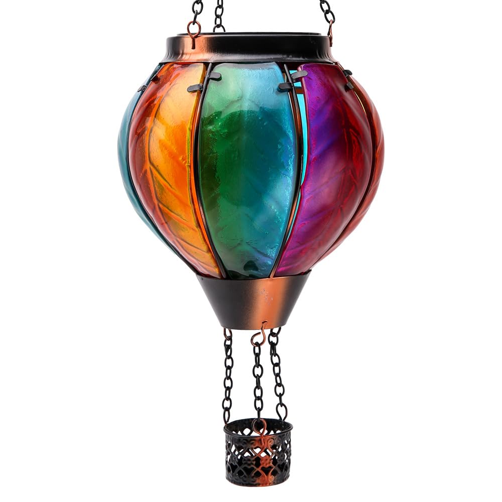 Solar-Powered Hanging Lantern with Flickering Flame Effect - Waterproof Outdoor Decorative Lights for Garden, Patio, Yard & Party Decor | Handmade Gradual Color Changing LED Lantern | Perfect for Evening Gatherings, Romantic Ambiance & Outdoor Events