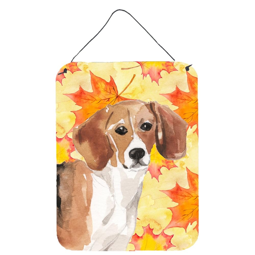 Beagle Fall Wall Decor - 12x16 Aluminum Metal Sign for Kitchen, Bar, Bathroom & Front Door - Colorful Home Plaque for Seasonal Decorating | Perfect for Pet Lovers & Cozy Autumn Interiors