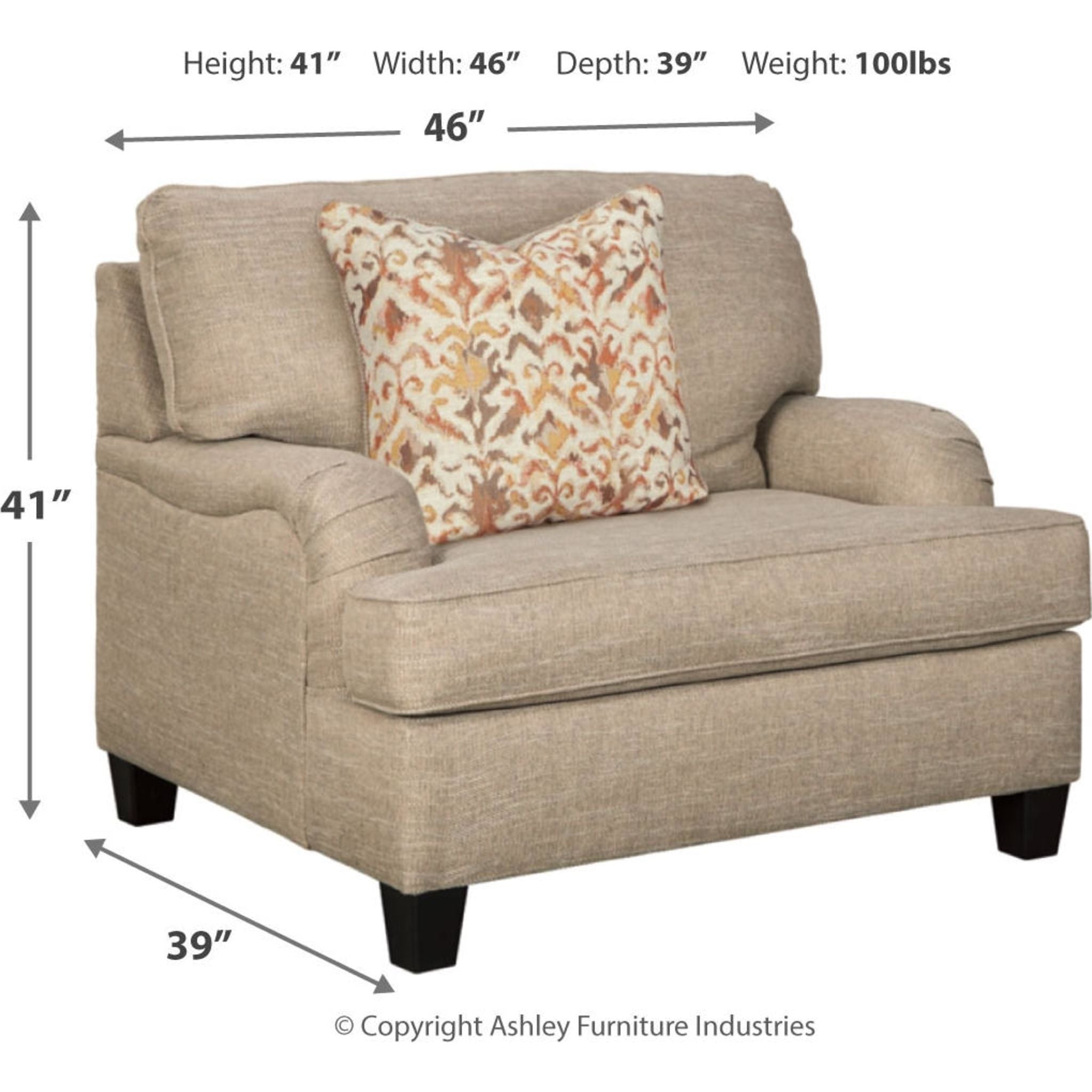 Almanza Oversized Chair & a Half - Comfortable Lounge Chair for Living Room, Bedroom, or Reading Nook - Perfect for Relaxing and Lounging