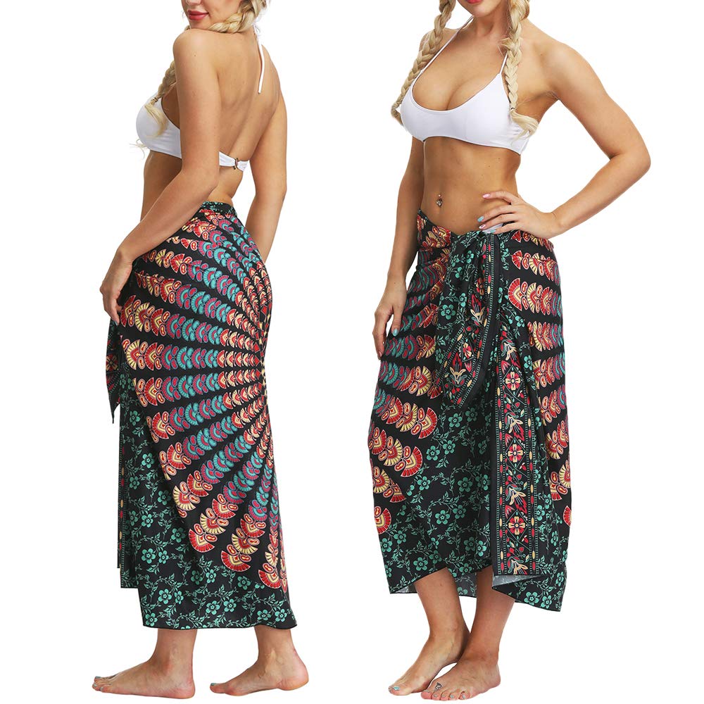 Boho Sarong Wrap - Women's Beach Cover Up Skirt & Bikini Towel for Summer Vacation, Pool Party, and Tropical Getaway