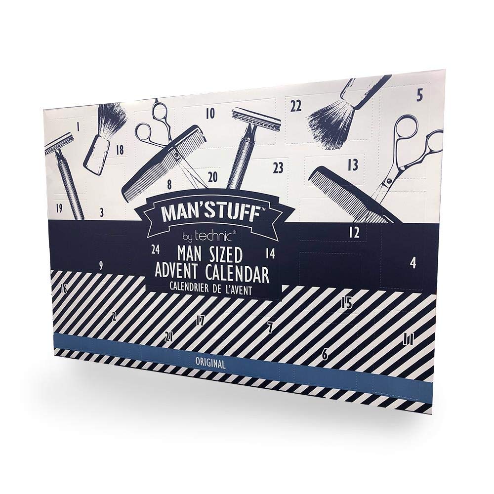 Technic 24-Day Men's Grooming Advent Calendar - Limited Edition Holiday Gift Set for Beard Care, Skincare & Shaving | Perfect Christmas Present for Him