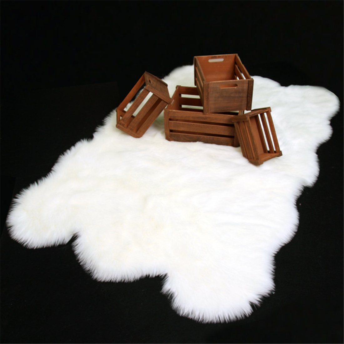 Soft Faux Sheepskin Area Rug & Chair Cover - Shaggy Seat Pad for Bedroom, Sofa, Floor - Cozy Home Decor & Warm Winter Accent