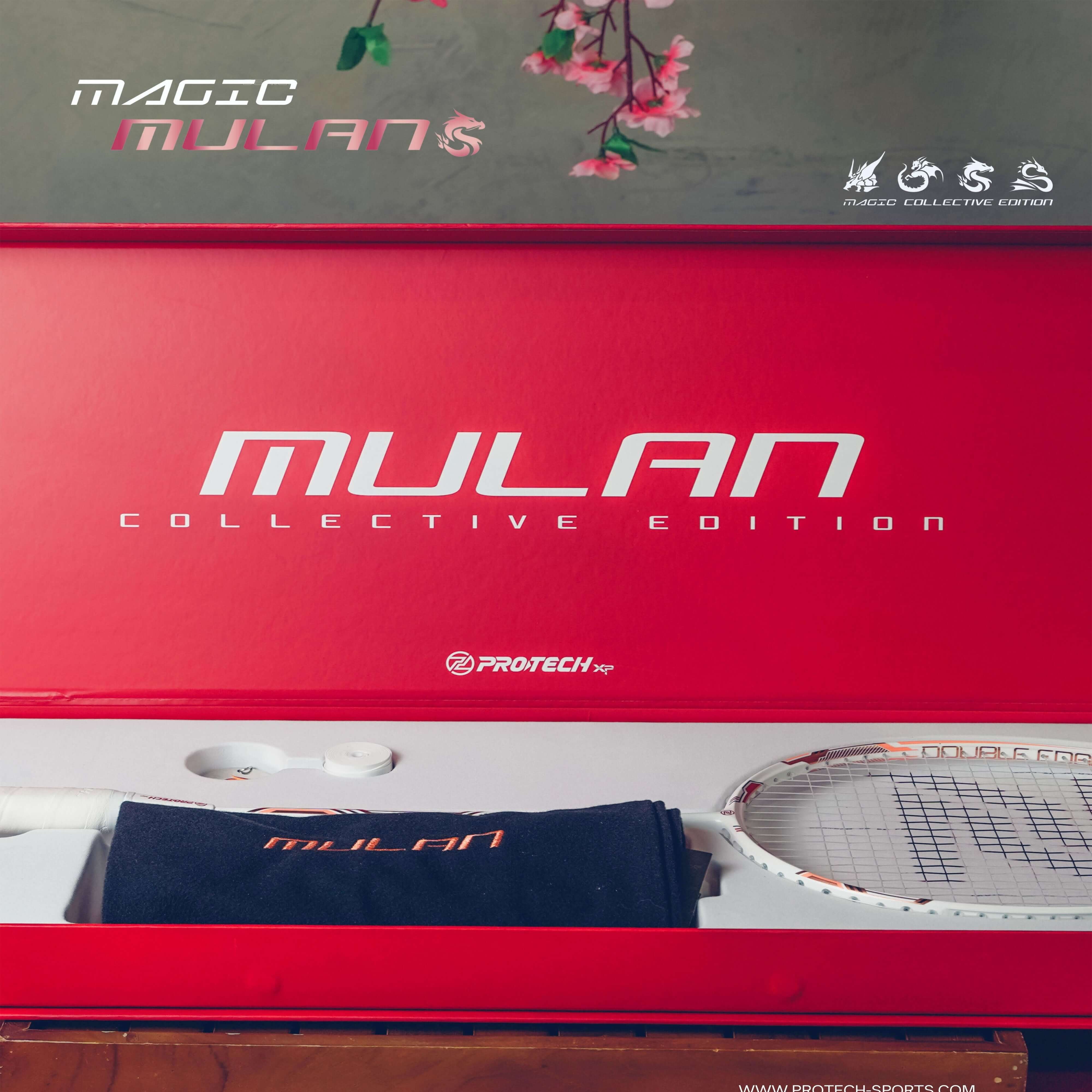 PROTECH Badminton Racket Mulan Dragon Magic Series (Collector's Edition) - Premium Carbon Fiber Badminton Racquet for Professional & Recreational Play - Perfect for Tournaments, Training & Backyard Games