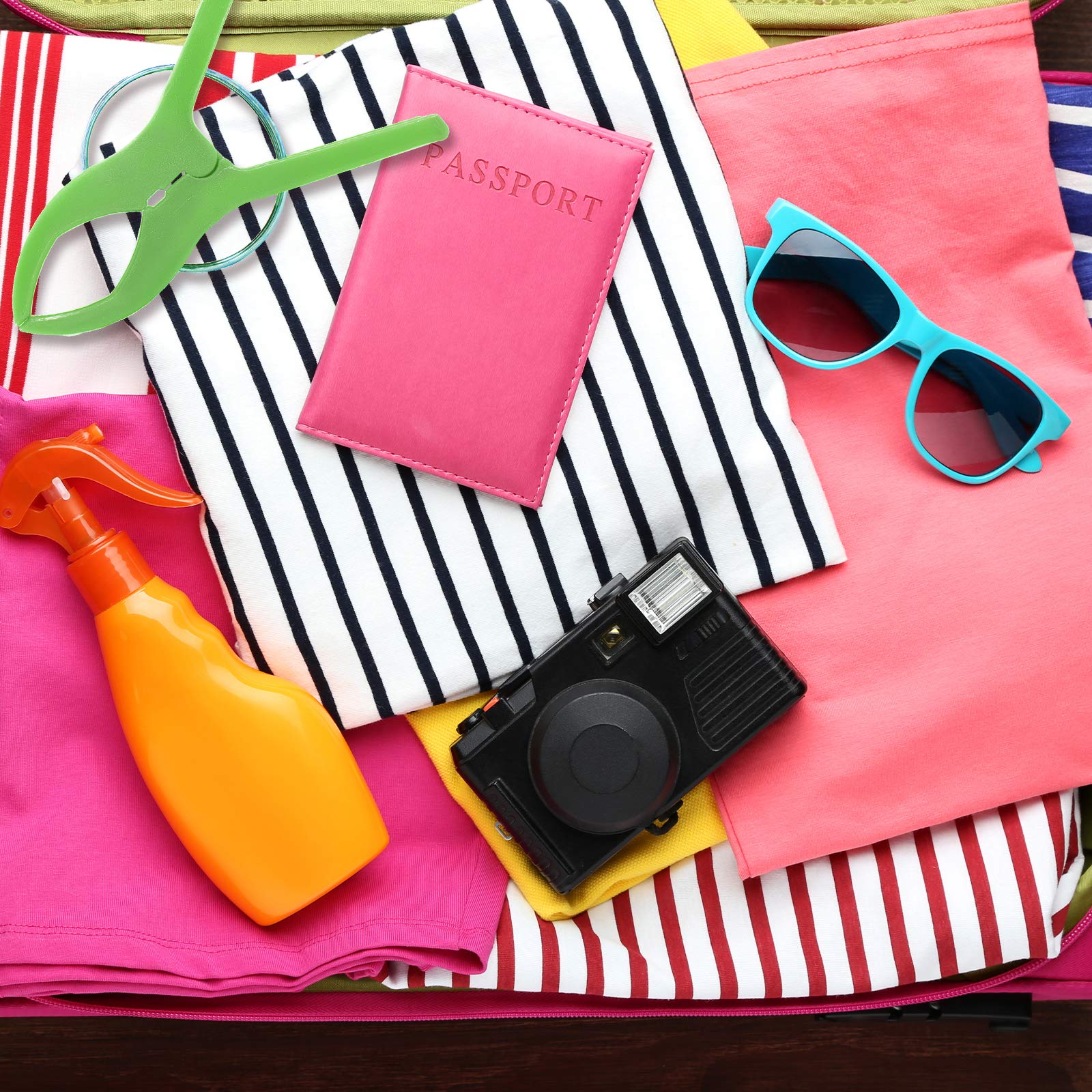 8-Piece Beach Towel Clips Set - Heavy Duty Plastic Clips for Sunbeds, Lounge Chairs, Quilts & Laundry - Secure Grip, Vibrant Colors - Perfect for Poolside, Beach, Camping & Home Use
