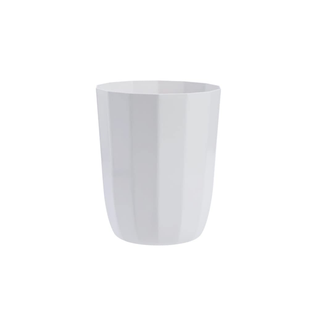 TOMYEUS White Plastic Bathroom Trash Can - Lidless Waste Bin for Toilet, Kitchen & Living Room - Creative Small Paper Basket for Home Organization (Perfect for Bathrooms, Bedrooms & Office Spaces)