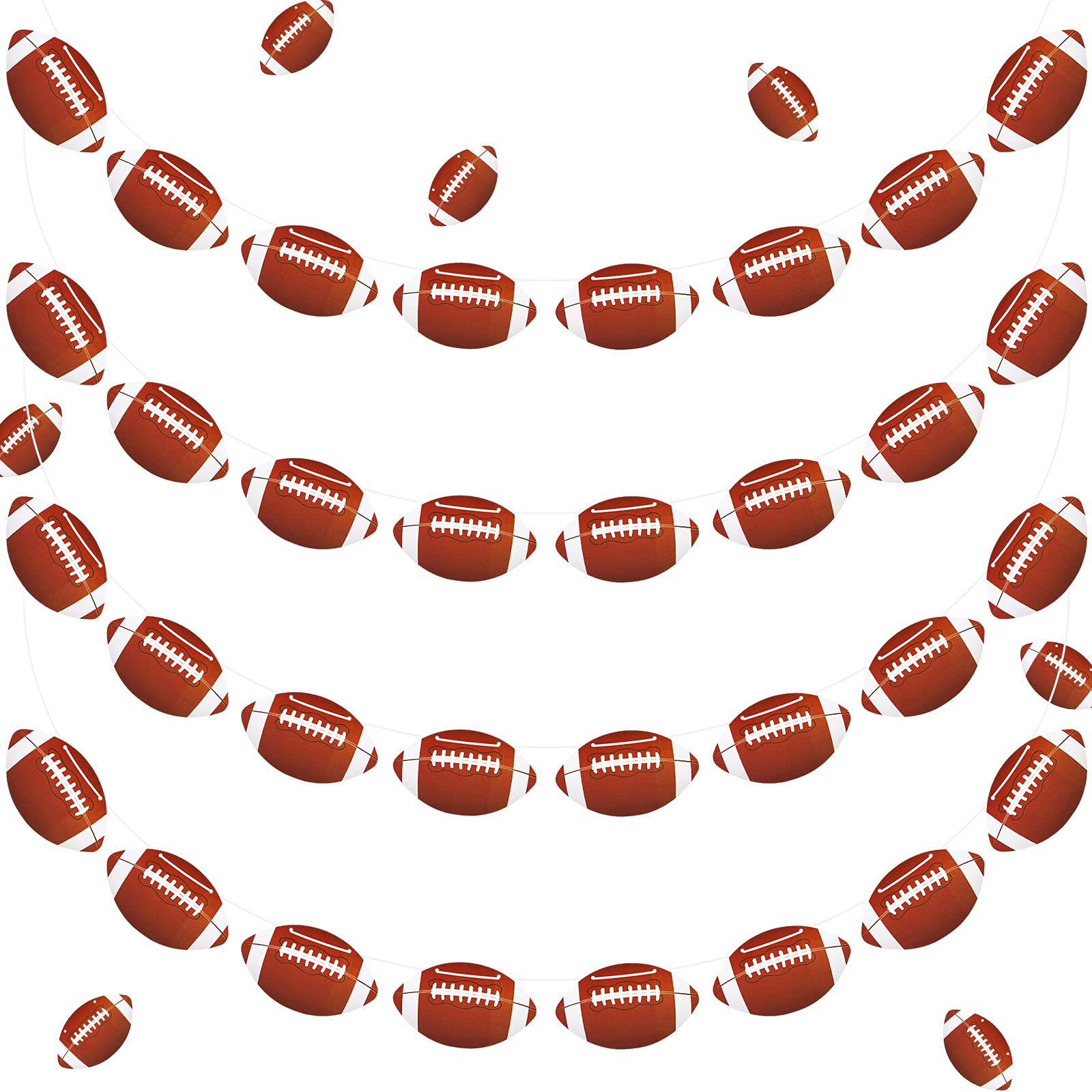 4 Pcs Football Party Banner Decorations Set - Hanging Garland, Paper Cutouts for Birthday, Home & Classroom Decor - Perfect for Super Bowl Parties, Sports Fan Clubs & Game Day Celebrations