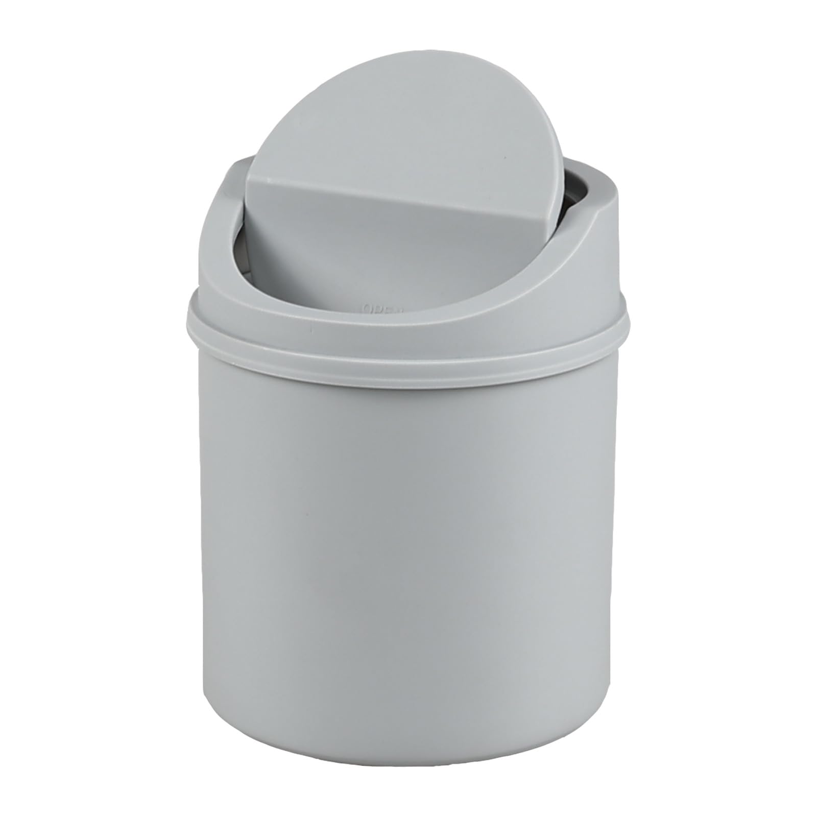 0.5 Gallon Mini Desktop Trash Can with Swing Lid - Small Office Waste Bin for Desk, Bathroom, or Bedroom - Space-Saving Gray Garbage Can for Home & Office Use