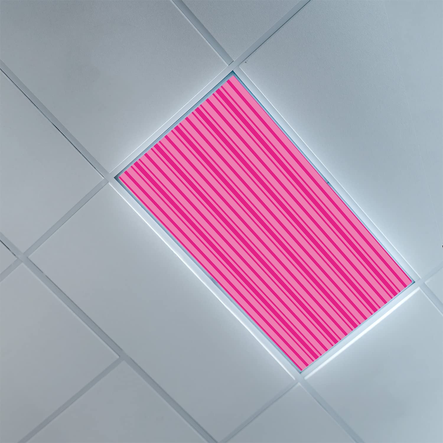 Hot Pink Fluorescent Light Covers - 2ft x 4ft LED Ceiling Light Diffuser Panels & Decorative Light Filters for Drop Ceiling - Perfect for Bedrooms, Offices, and Commercial Spaces