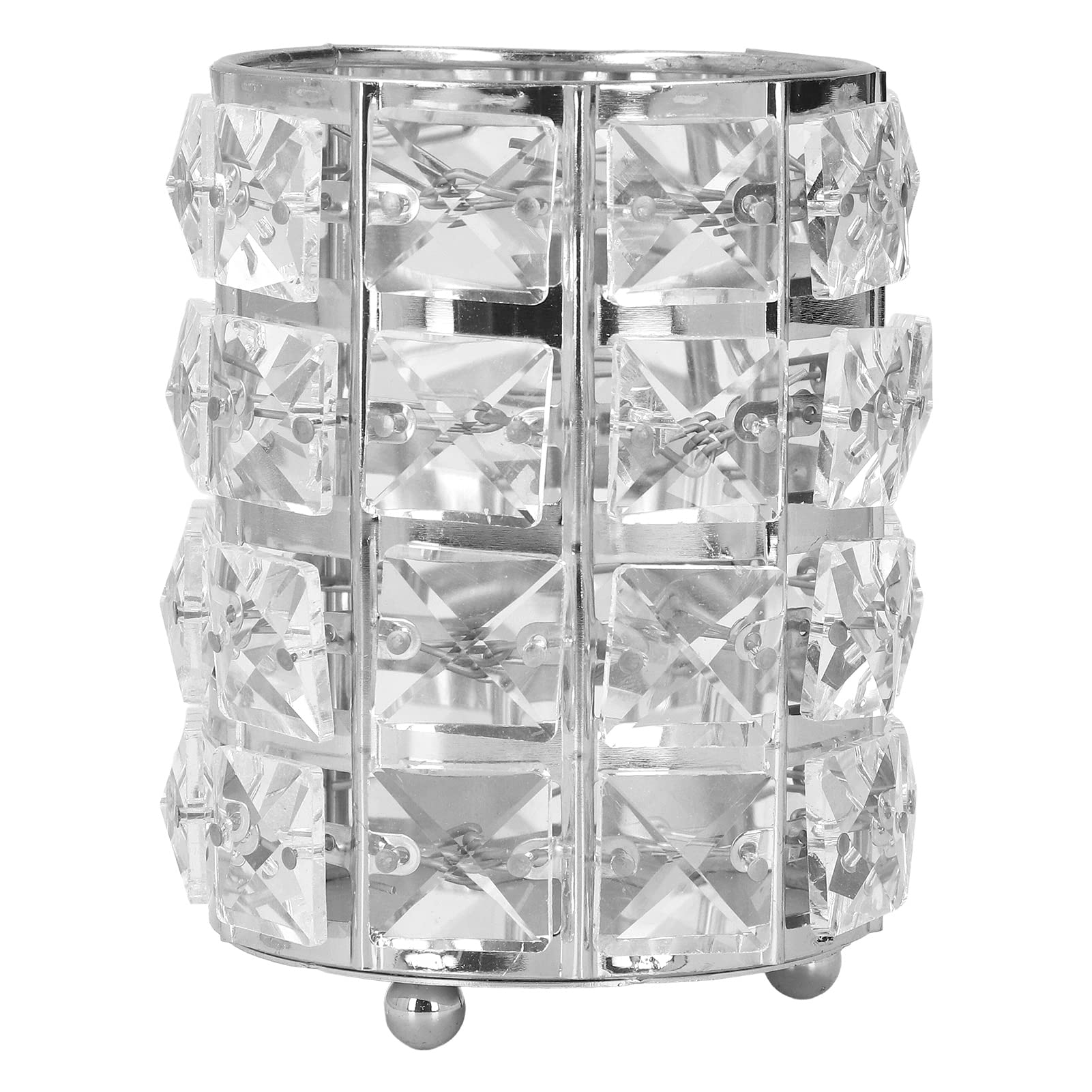 Premium Crystal Metal Makeup Brush Holder - Elegant & Durable Organizer for Makeup Brushes, Pencils & Jewelry | Perfect for Vanity, Bathroom & Travel Beauty Storage