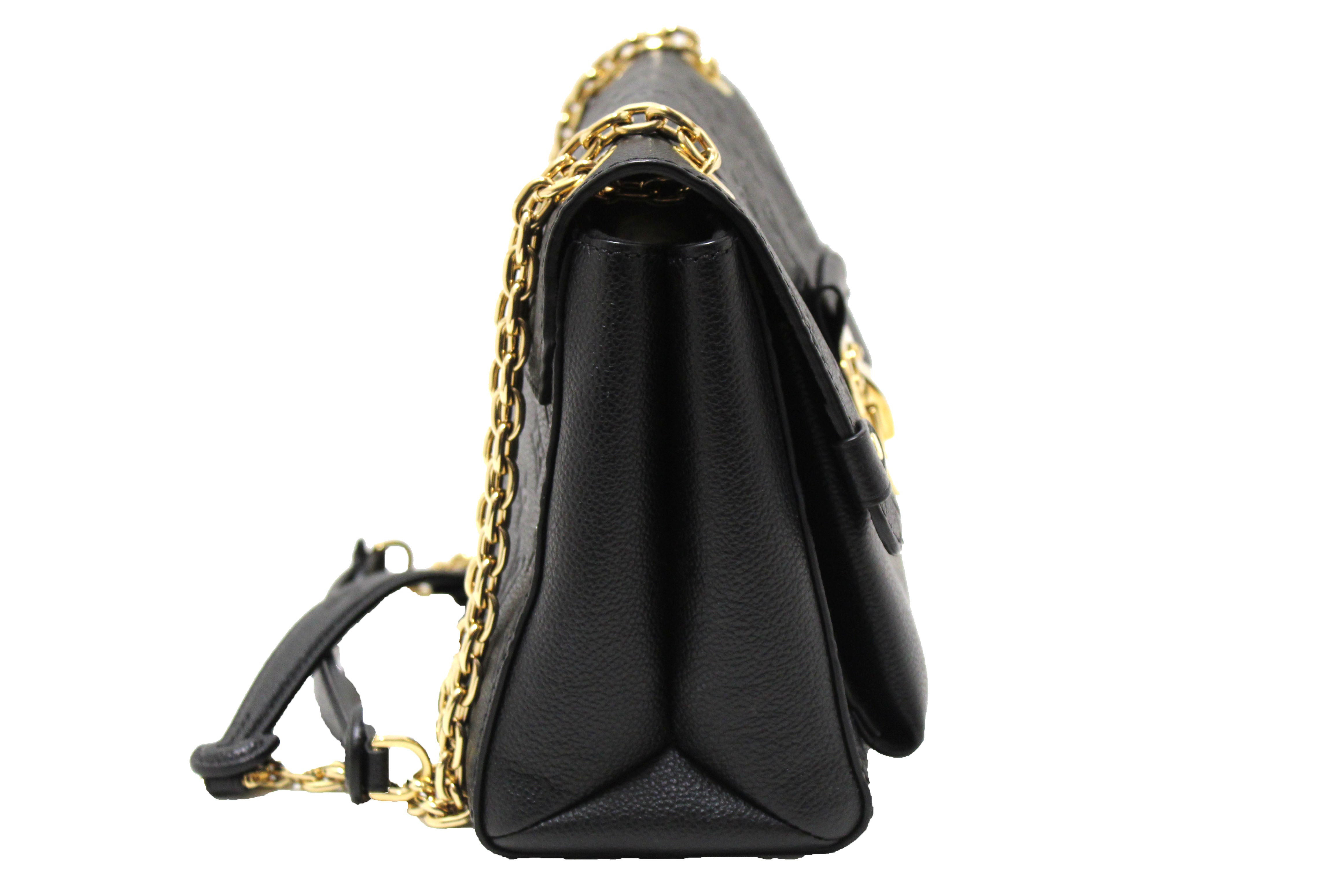 Authentic Louis Vuitton Black Monogram Empreinte Leather Vavin PM Shoulder Bag for Women | Luxury Designer Crossbody Purse | Perfect for Work, Travel & Evening Events