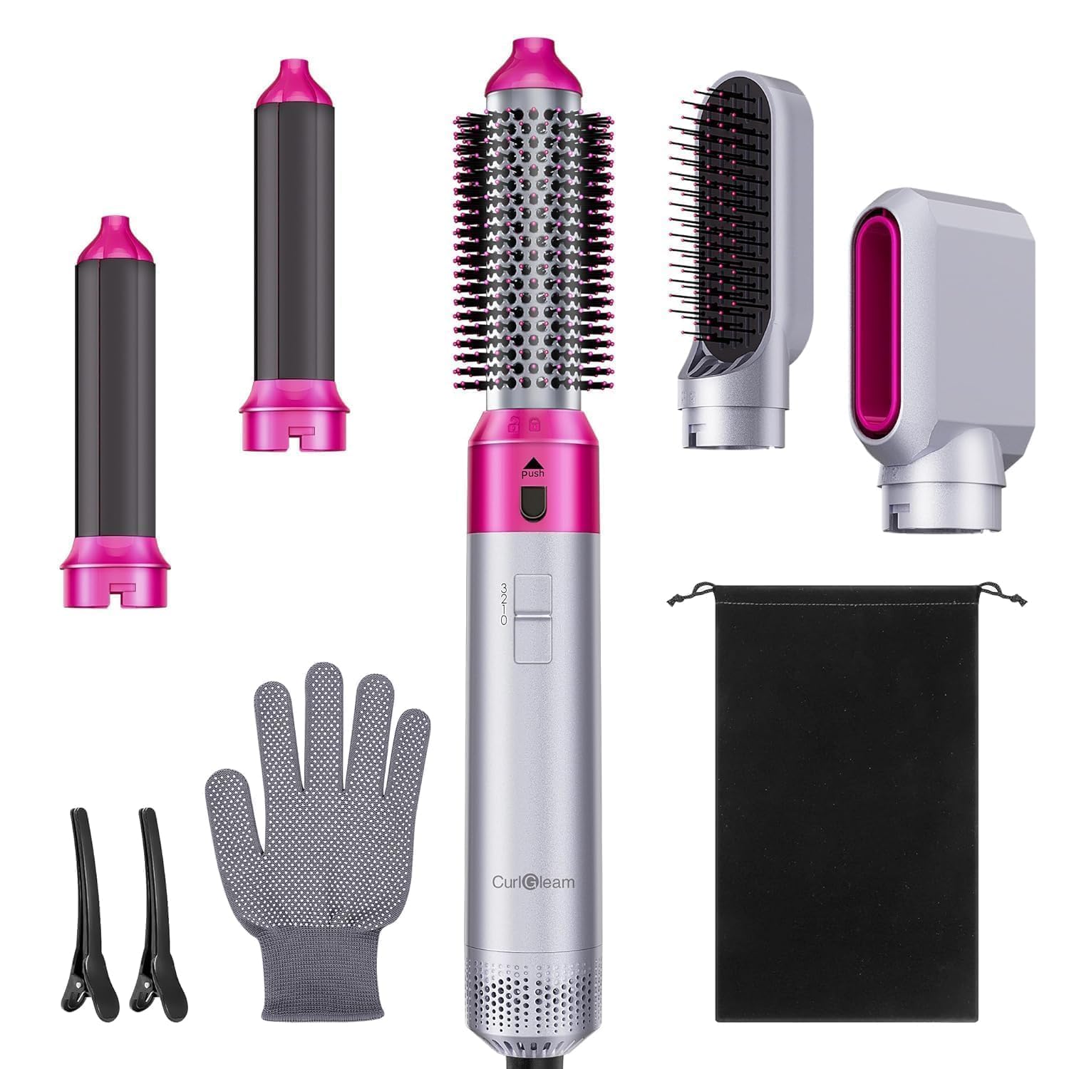 MORESOON 5-in-1 Hair Dryer Brush Set with Detachable Blow Dryer, Negative Ion Technology for Frizz-Free Styling | Hot Air Brush, Volumizer & Thermal Curler for Salon-Quality Blowouts at Home | Perfect for Daily Styling, Travel & Professional Use