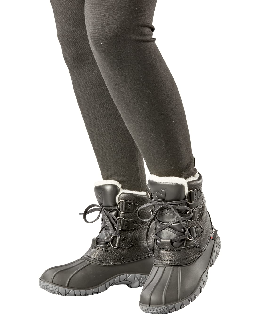 Baffin Yellowknife Women's Winter Boots - Waterproof Snow Boots for Cold Weather, Black & Brown Low-Calf Snowshoes Compatible Boots | Made in Canada | Perfect for Snowshoeing, Hiking & Outdoor Winter Activities