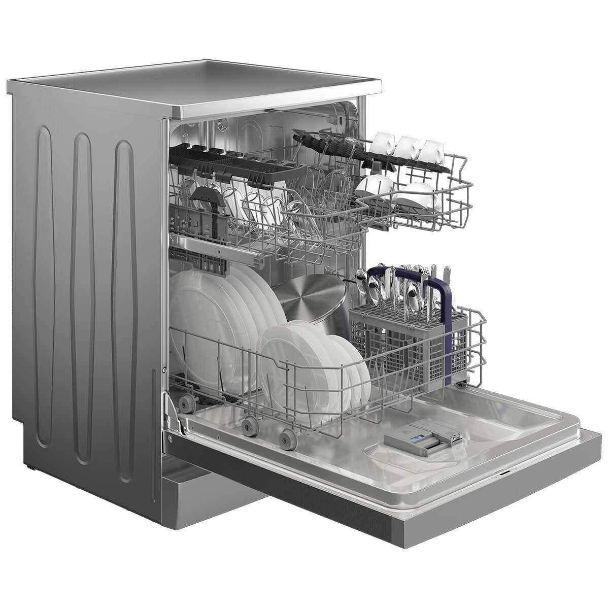 Beko BDFB1410X 14 Place Freestanding Dishwasher - Stainless Steel, Energy Efficient, 5 Year Warranty - Perfect for Large Families & Entertaining Guests