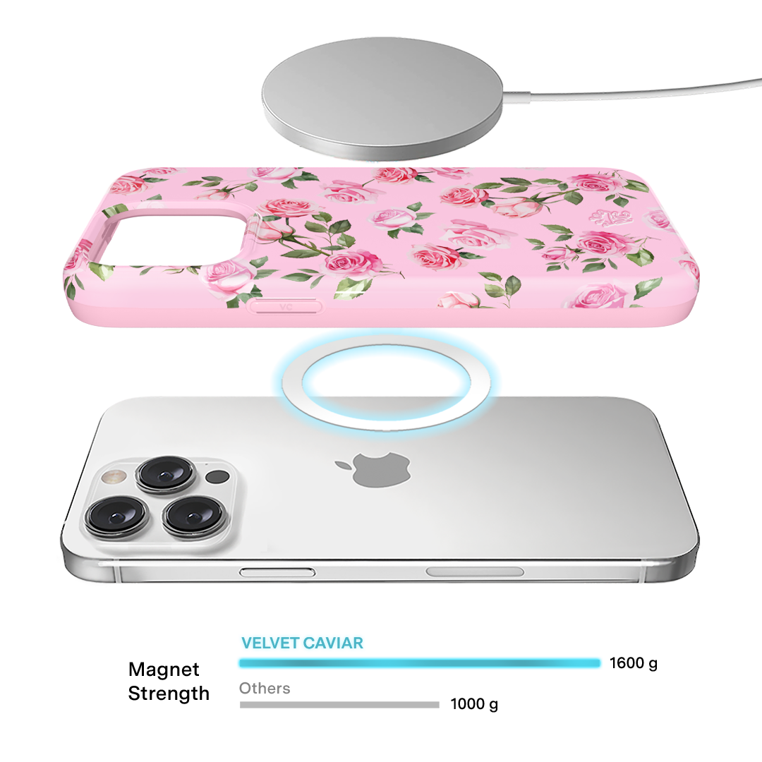 Pink Rose Floral iPhone Case - Cute & Stylish Phone Cover for Women Girls - Perfect Gift for Birthday, Valentine's Day & Mother's Day - Compatible with iPhone 13/14/15 Series