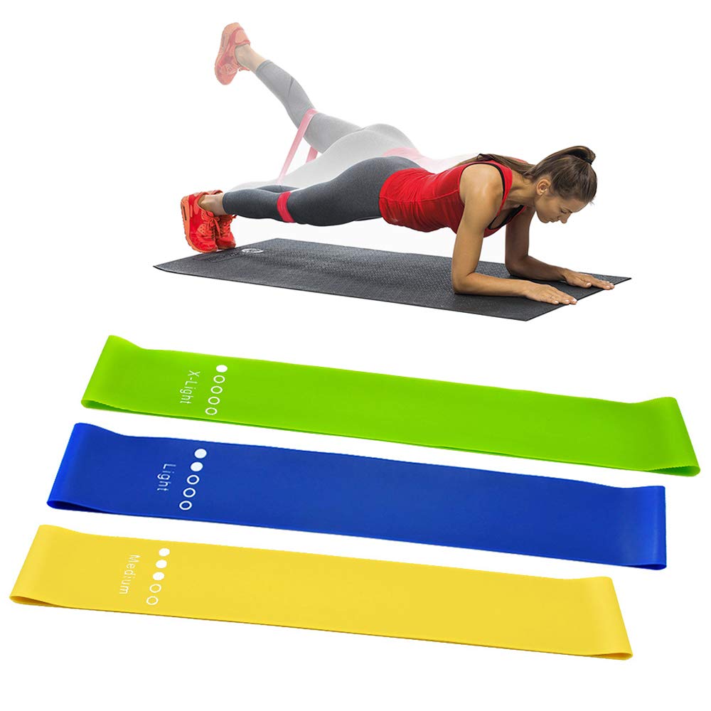 Premium Resistance Loop Bands Set of 3/5 - Heavy Duty Exercise Bands for Women & Men - Leg, Butt, Arm & Shoulder Workout - Natural Latex Gym & Yoga Equipment for Strength Training, Stretching, Physical Therapy & Pilates - Perfect for Home Gym, Outdoor Fitness & Rehabilitation Exercises
