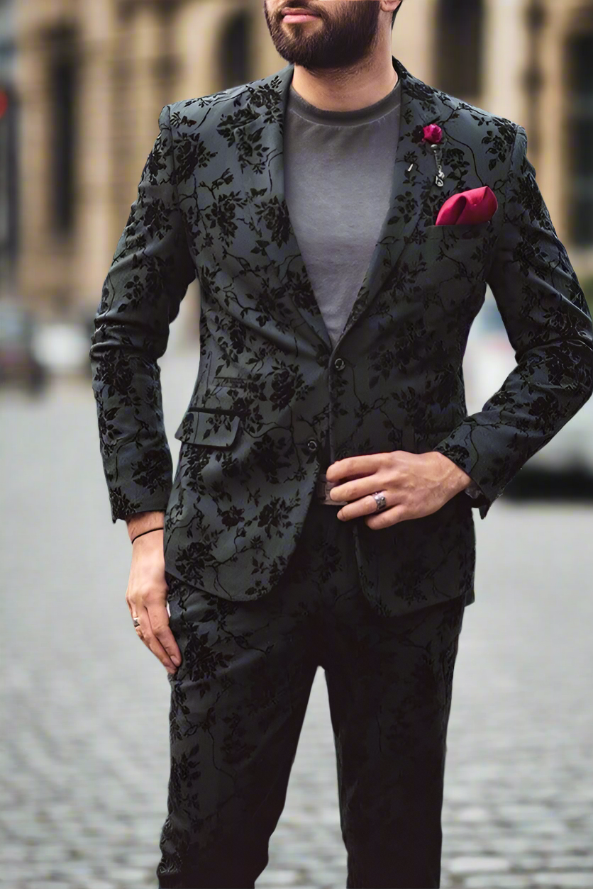 Cavani Georgi Black Floral Blazer for Women - Elegant Embroidered Jacket for Office, Party & Wedding - Formal & Casual Wear