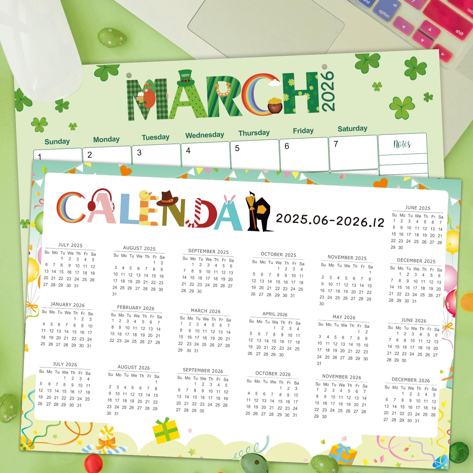Guasslee 2025-2026 19-Month Academic Desk Calendar | Large 17x11.5 Inch Monthly Planner with Corner Protectors | Home Office Organization with Ample Writing Space | Perfect for Teachers, Students & Professionals (June 2025 - December 2026)