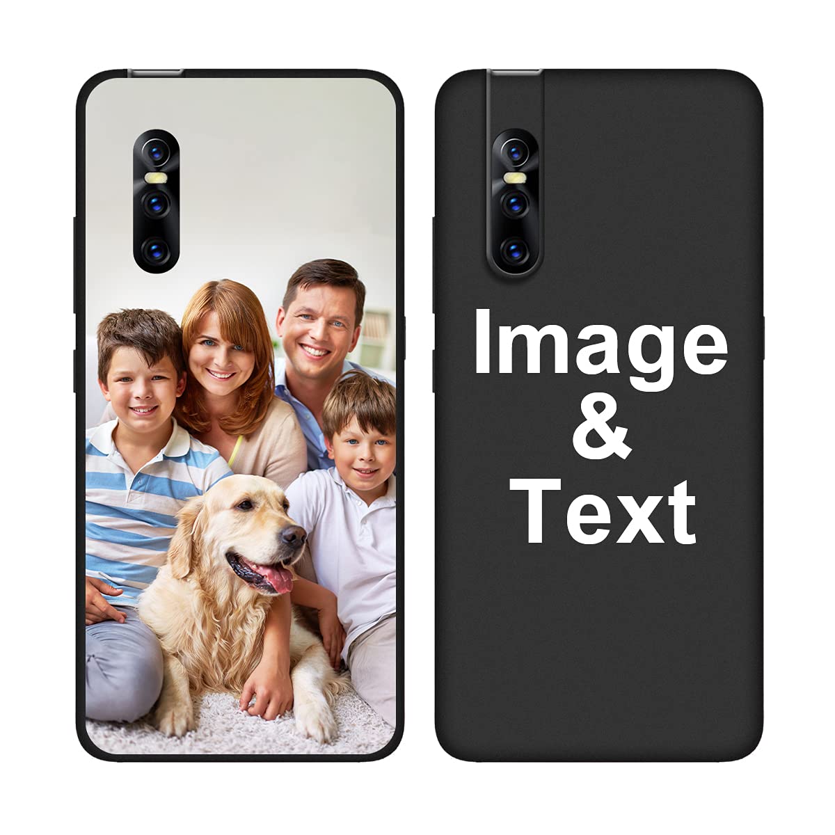 Custom Personalized Picture Phone Case for Vivo V15 Pro - Shockproof Silicone Cover, Soft Candy Design, Christmas Birthday Gift Idea, Protective Black Phone Cover - Perfect for Daily Use, Travel & Special Occasions