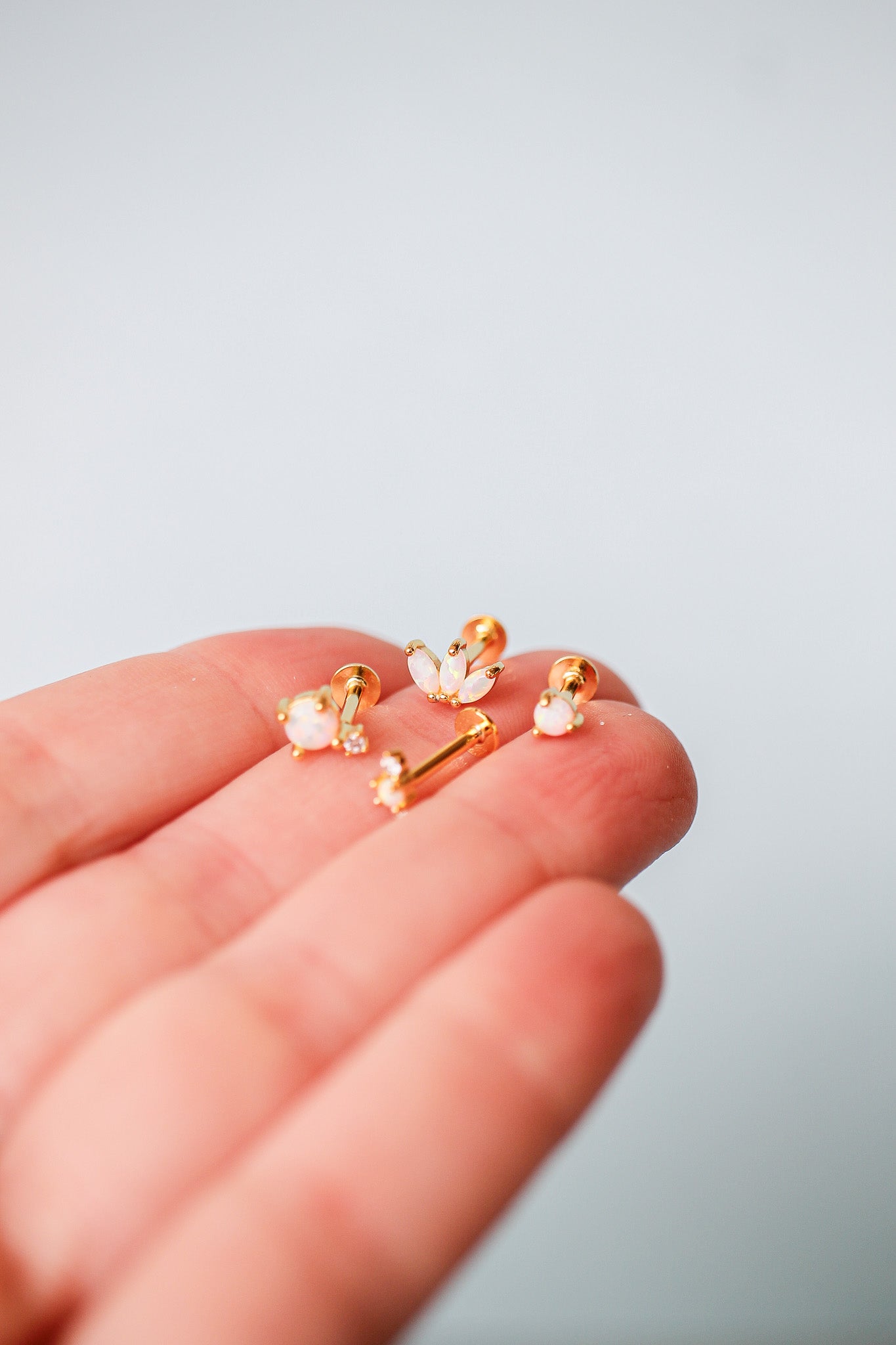 Evangeline Gold Flat Back Stud Earrings for Women - Elegant & Hypoallergenic Jewelry for Daily Wear & Special Occasions