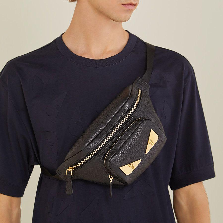 Fendi Black Romano Leather Belt Bag for Women | Luxury Crossbody Fanny Pack | Perfect for Travel, Shopping & Everyday Use