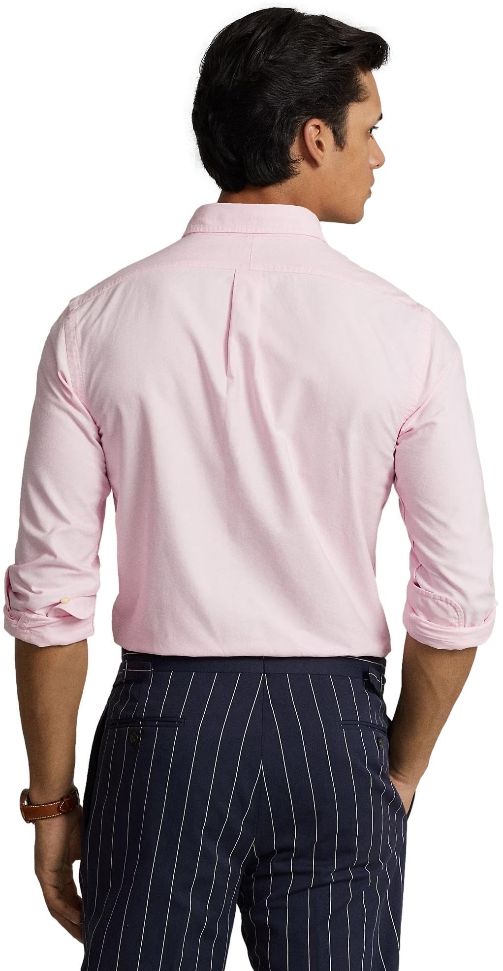 POLO RALPH LAUREN Men's Slim Fit Long Sleeve Oxford Dress Shirt | Classic Button Down Collar | Perfect for Business Casual & Office Wear