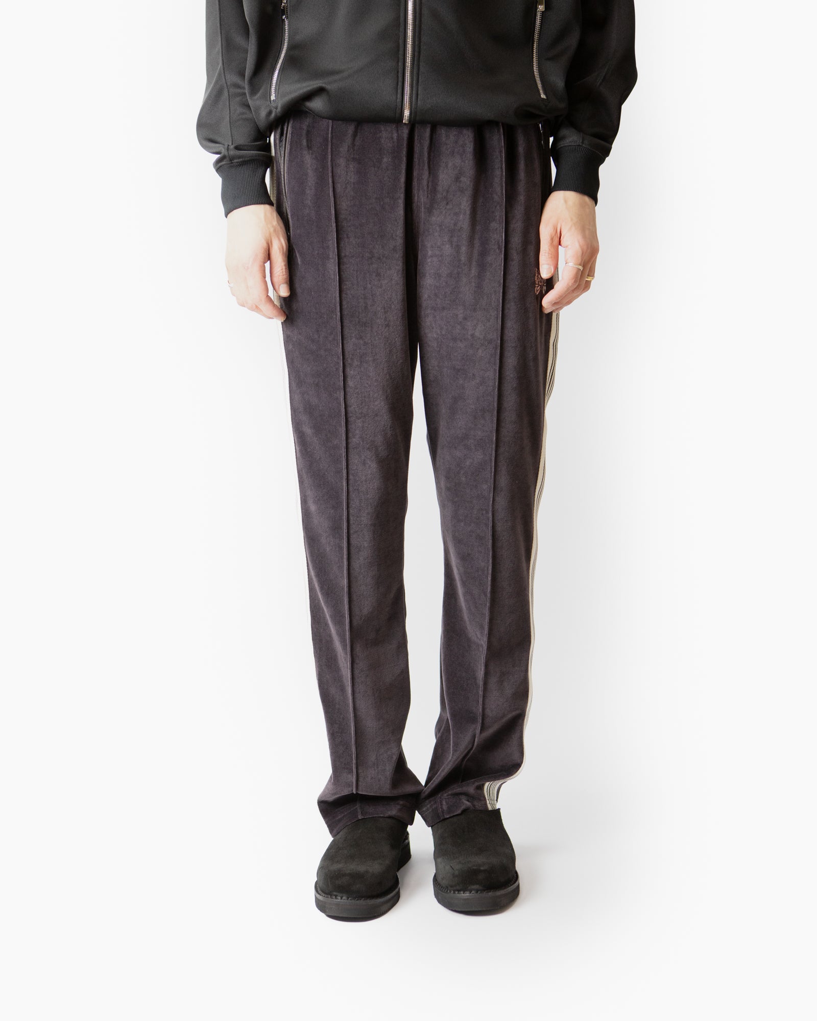 Stylish Narrow Track Pants for Women - Soft Charcoal Velour Joggers for Lounge, Yoga & Casual Wear | Comfortable Athletic Pants