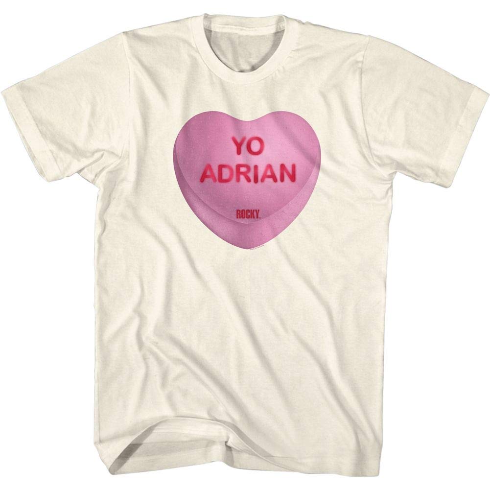 Rocky - Men's Yo Adrian Candy Heart Graphic T-Shirt | Vintage Movie Tee for Fans | Perfect for Casual Wear, Gifts & Rocky Movie Nights