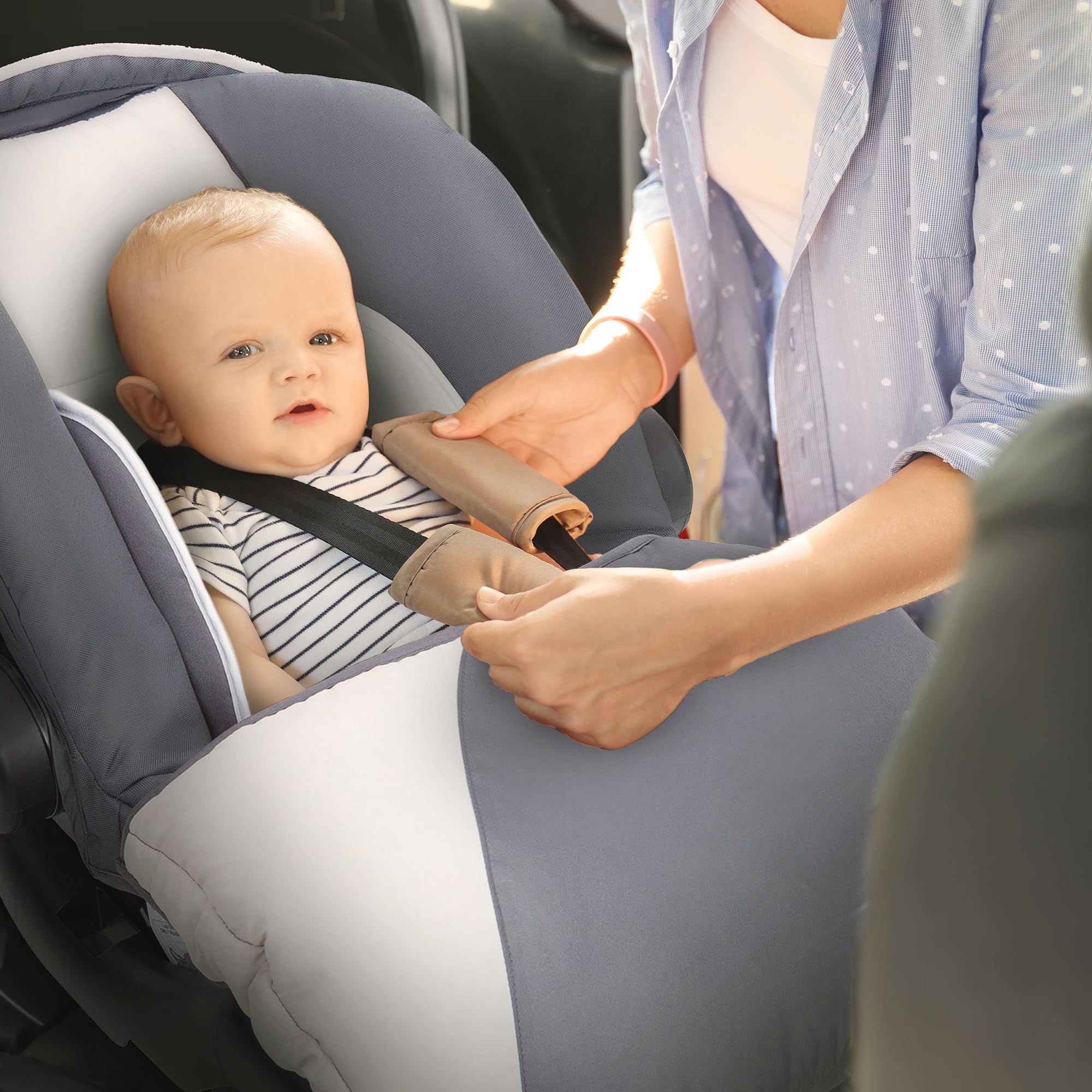 Baby Trend Ally Newborn Infant Car Seat Carrier Travel System - 5-Point Harness & Cozy Cover for Babies Up to 35 lbs, Gray Magnolia | Safe & Comfortable for Daily Commute, Road Trips & Air Travel