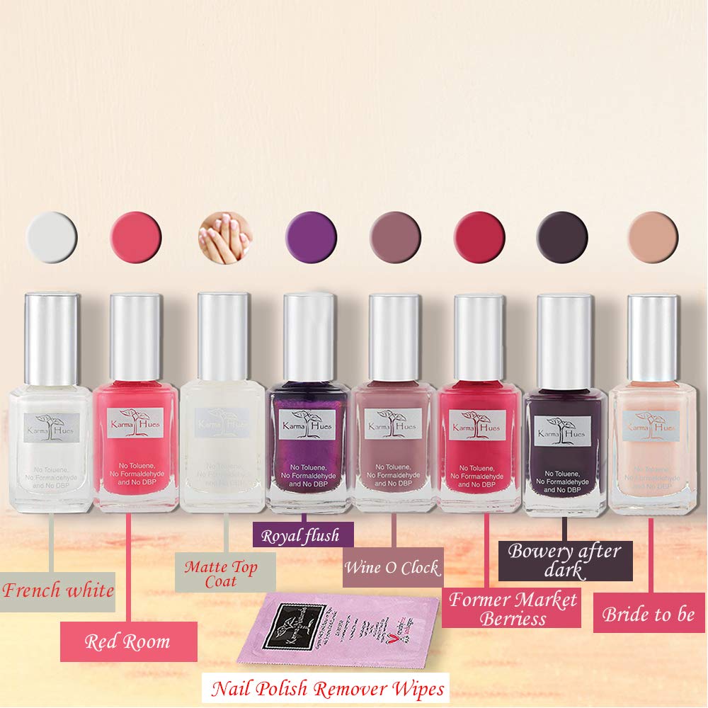 Vegan & Cruelty-Free Christmas Nail Polish Set – 9-Piece Holiday Nail Art Kit with Base Coat & Natural Polish Remover Wipes | Non-Toxic, Festive Colors for Holiday Parties & DIY Manicures | Perfect Gift for Christmas Celebrations, Home Nail Care & Winter Gatherings