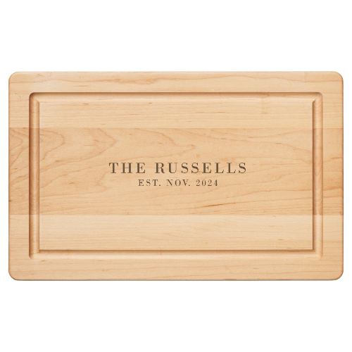 Personalized Maple Wood Cutting Board & Cheese Board - Engraved Custom Gift for Kitchen, Charcuterie, Serving & Entertaining