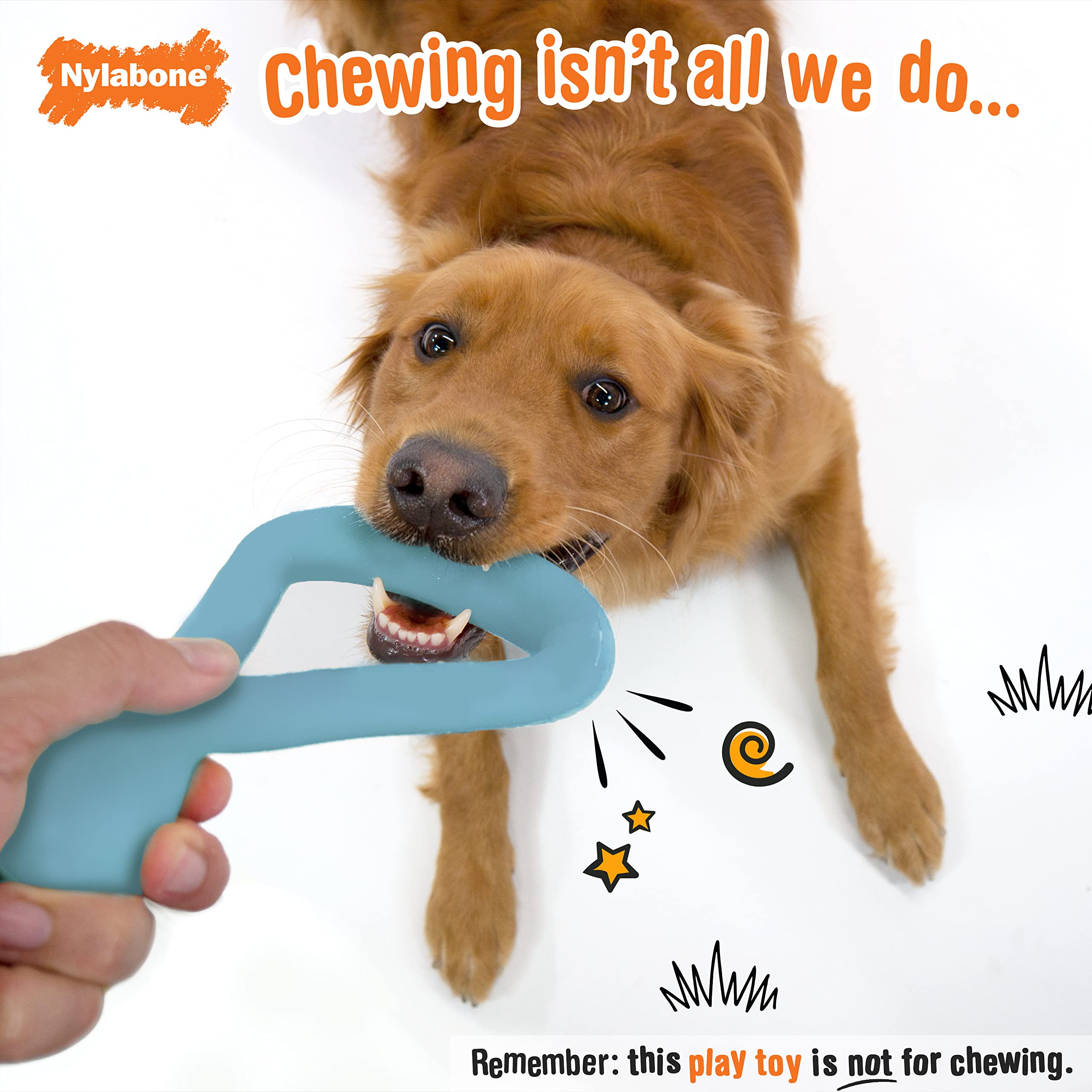 Nylabone Tuug Interactive Dog Toy - Durable Tug Toy for Play & Exercise - Firm Yet Flexible for Creative Play - Perfect for Indoor & Outdoor Fun - Great for Training & Bonding with Your Dog