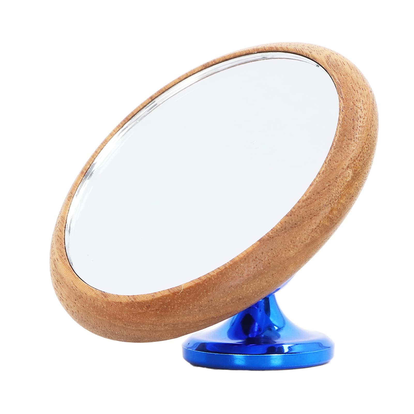 360° Rotatable Magnetic Coffee Shot Mirror - Walnut Base Reflective Visual Extraction Tool for Espresso Observation (Blue) | Perfect for Baristas & Home Brewing Enthusiasts