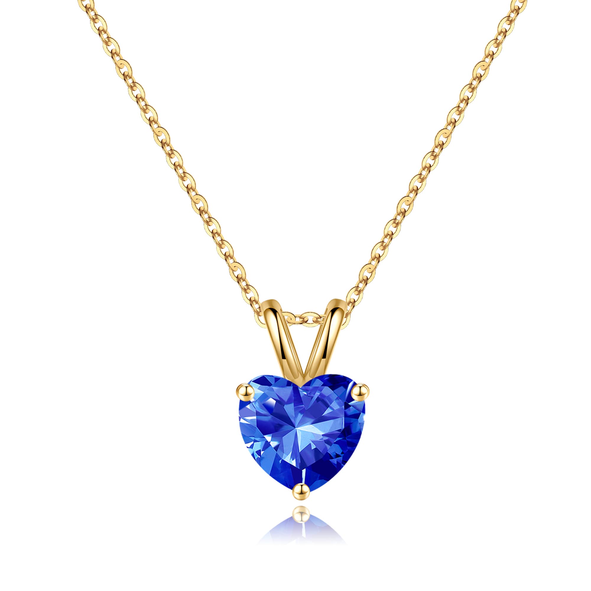 Heart Birthstone Necklace for Women - 925 Sterling Silver Dainty Heart Pendant, Sparkling Anniversary & Birthday Jewelry Gift for Mom, Wife, Daughter, Grandma | Perfect for Mother's Day, Valentine's Day & Special Occasions