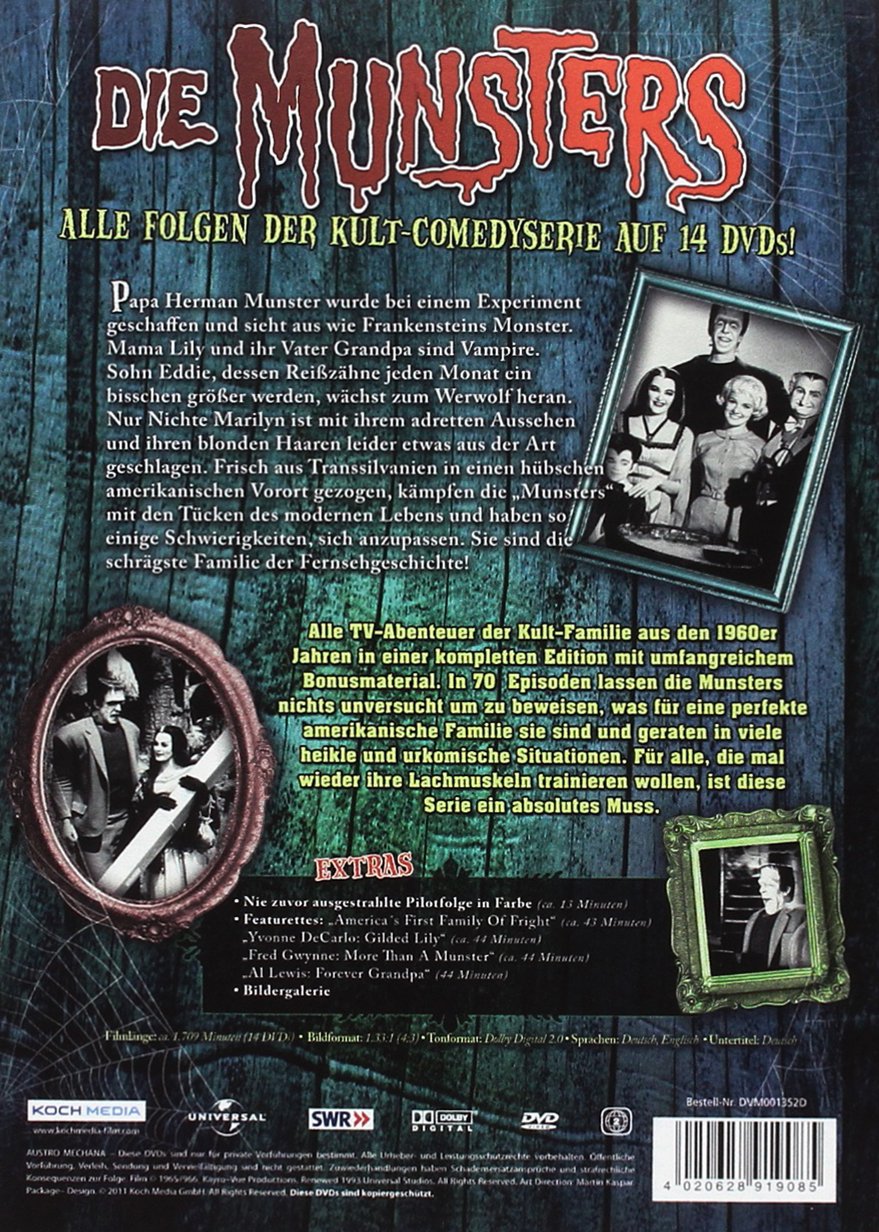The Munsters: Complete Series DVD Box Set (14 Discs) – Classic TV Show Collection for Halloween & Family Movie Nights