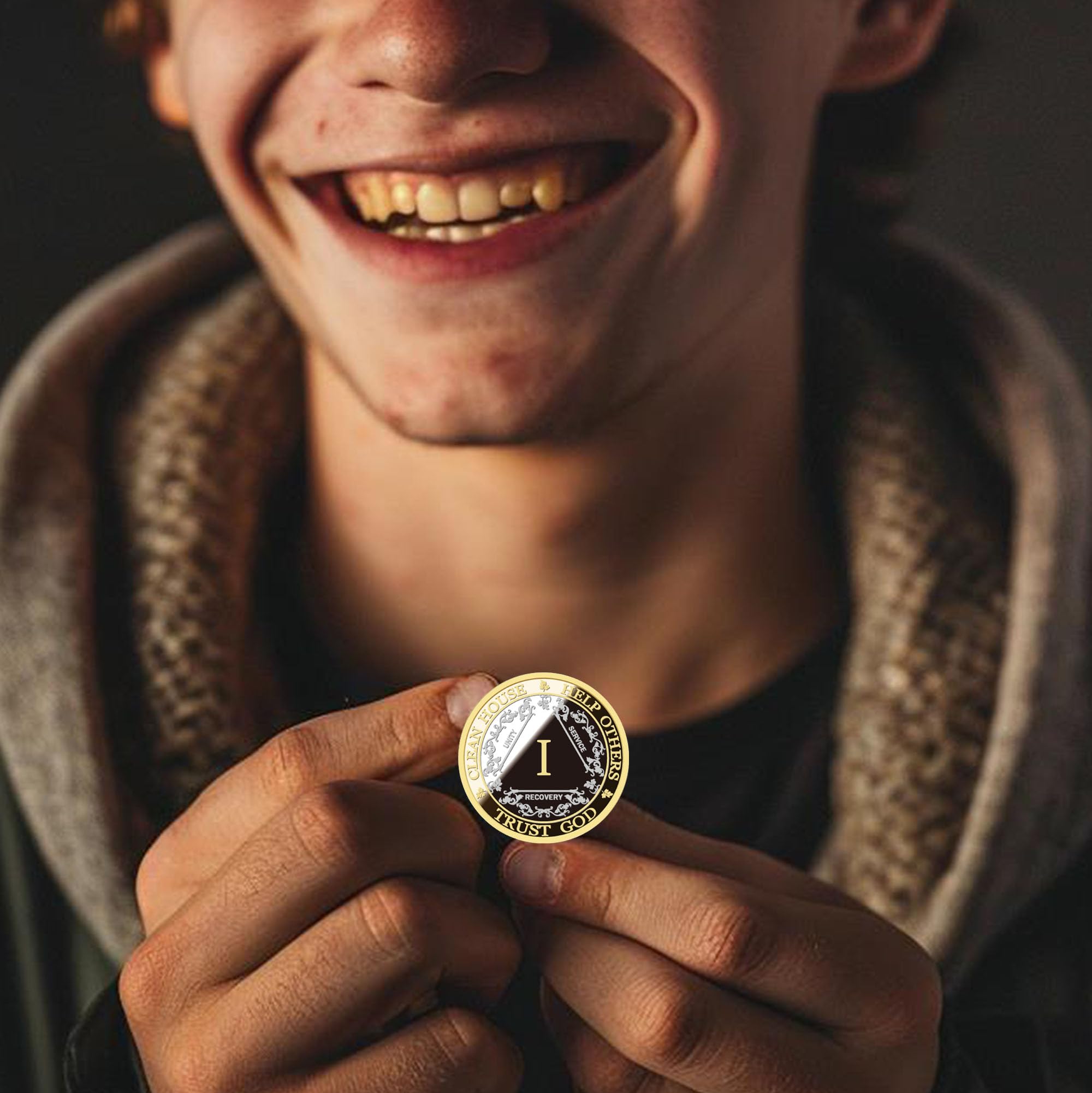 AA Sobriety Coin – Premium AA Anniversary Medallions & Recovery Chips – Ideal Sober Gift for AA Milestones & 12-Step Programs (No Year) – Celebrate Sobriety, Meetings & Clean Living Achievements