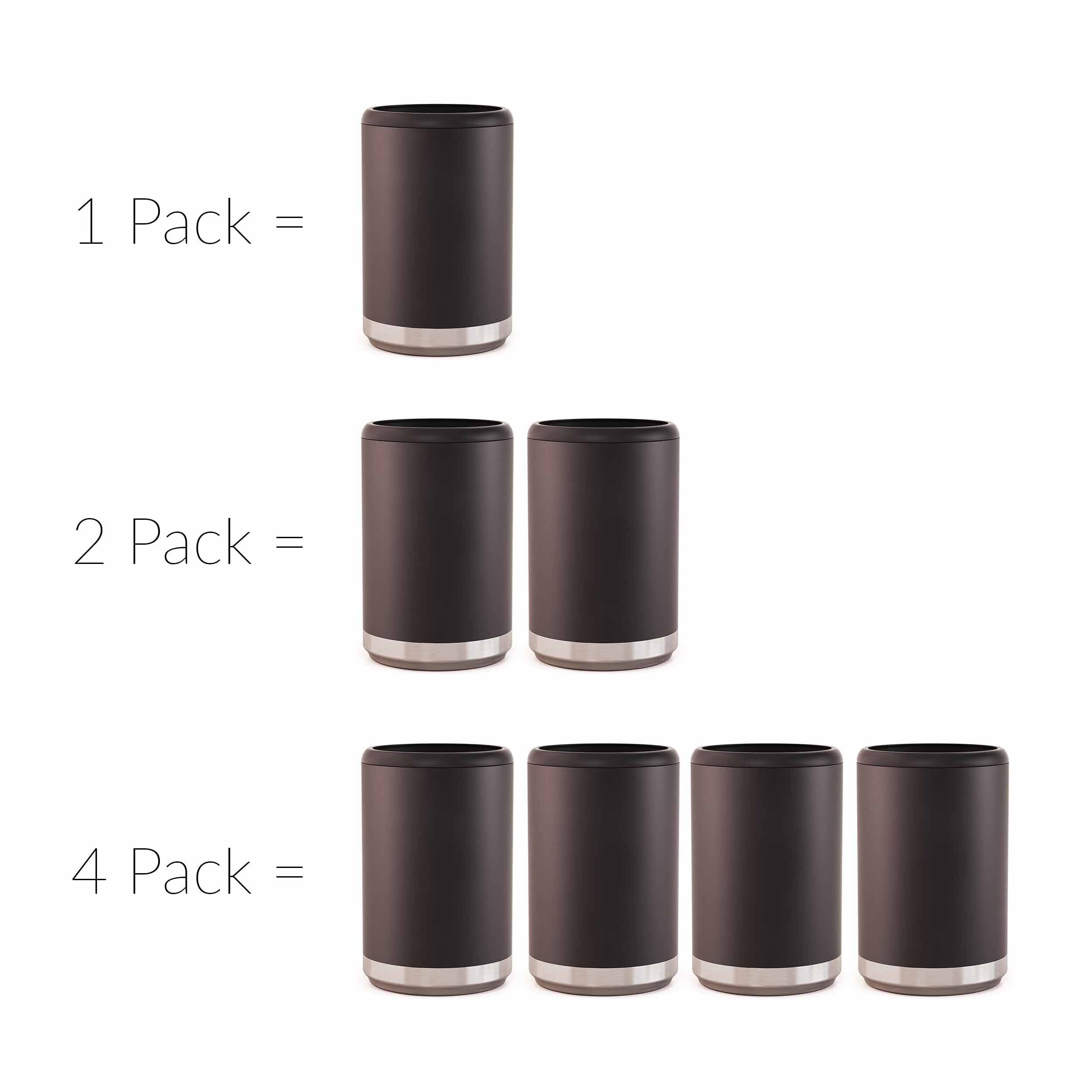 Maars Standard 12oz Stainless Steel Can Cooler for Beer & Soda - Double Wall Vacuum Insulated Beverage Sleeve | 4 Pack (Blush Glitter) | Perfect for Parties, BBQs & Outdoor Events