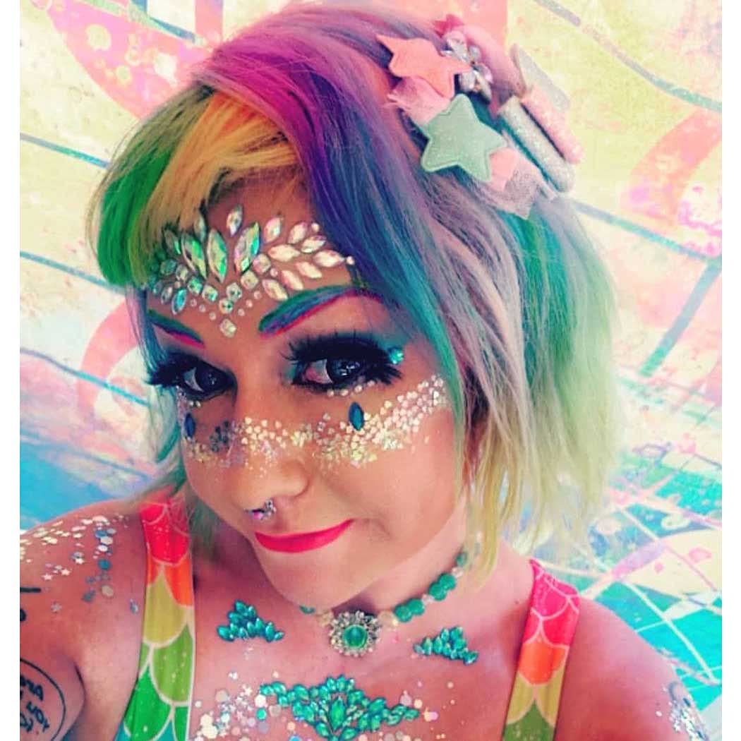 Sparkling Rhinestone Face Stickers - Mermaid & Festival Face Gems - Waterproof Temporary Body Jewelry for Women & Girls (2 Sets) - Perfect for Parties, Concerts & Costume Events
