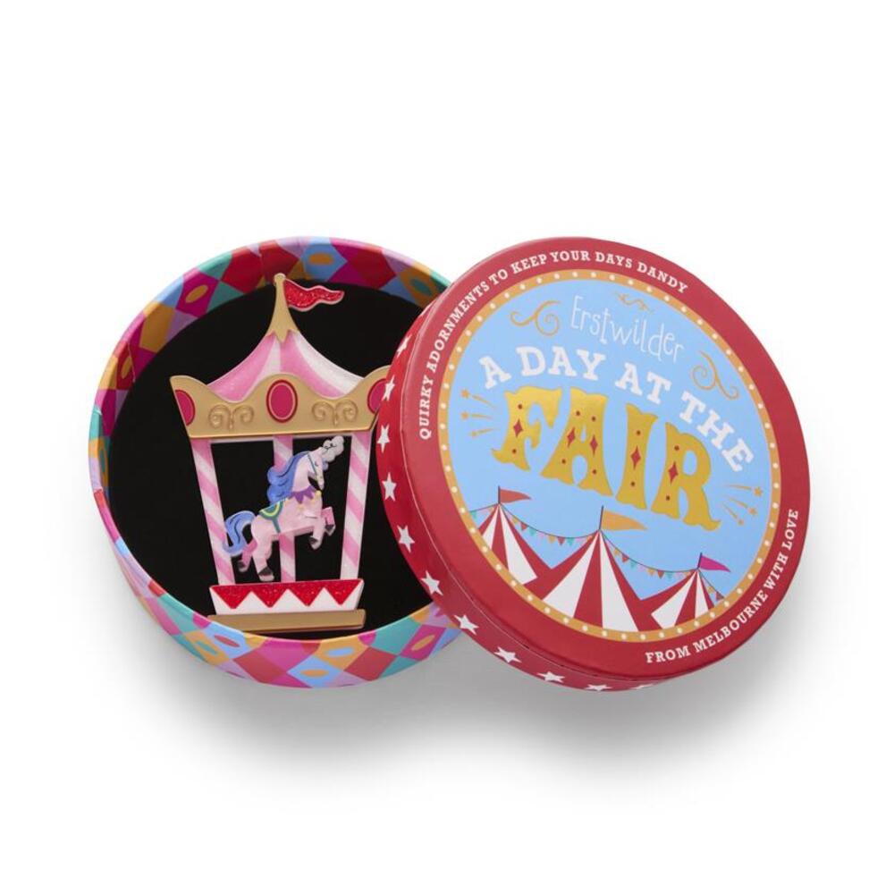 Erstwilder Carousel for One Brooch - Unique Handcrafted Enamel Pin for Women | Perfect for Lapel, Jacket, Scarf & Bag Decoration