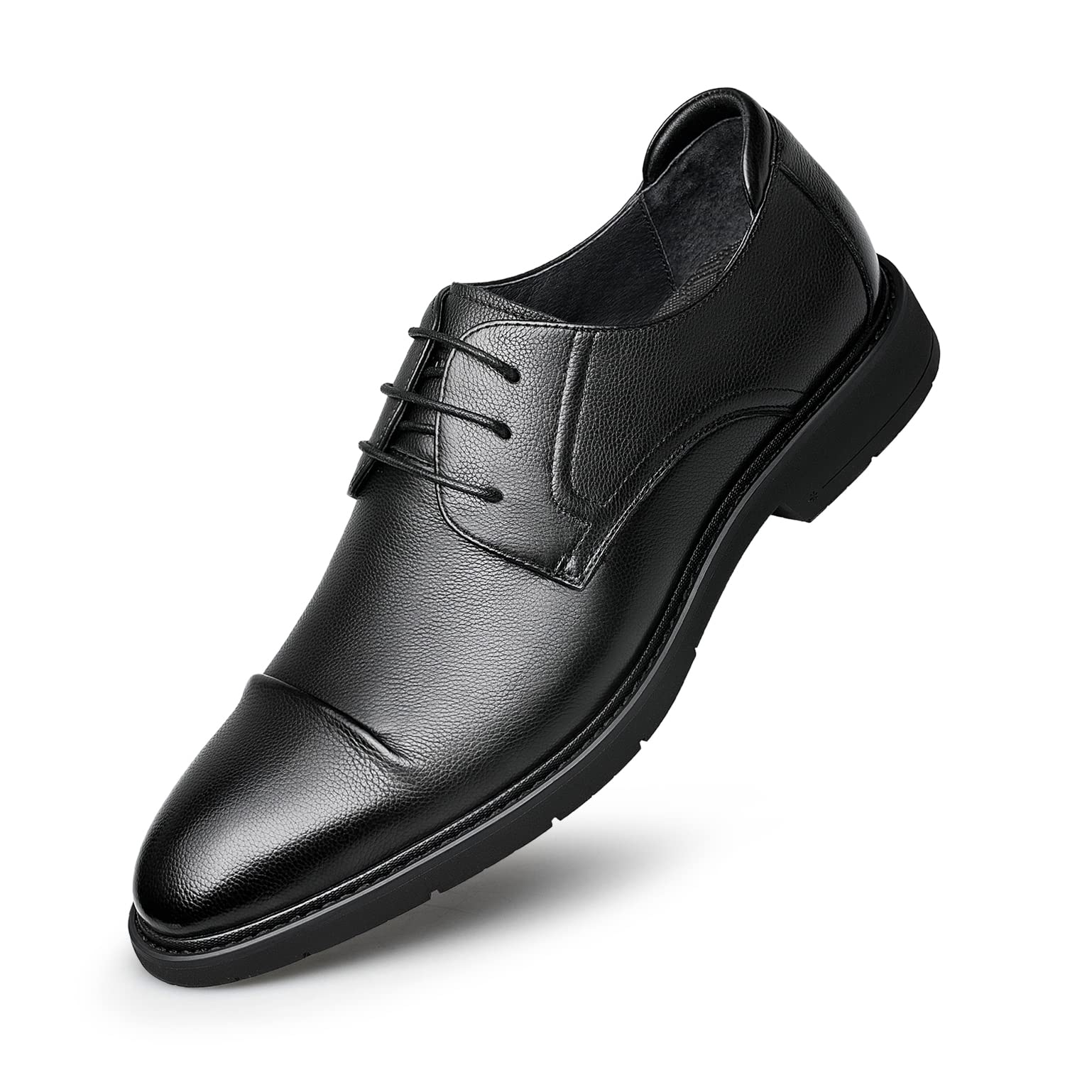 Premium Men's Black Oxford Dress Shoes - Genuine Leather Straight Tip Tuxedo Shoes for Formal Wear | Size 22 | Perfect for Weddings, Business Meetings & Special Occasions