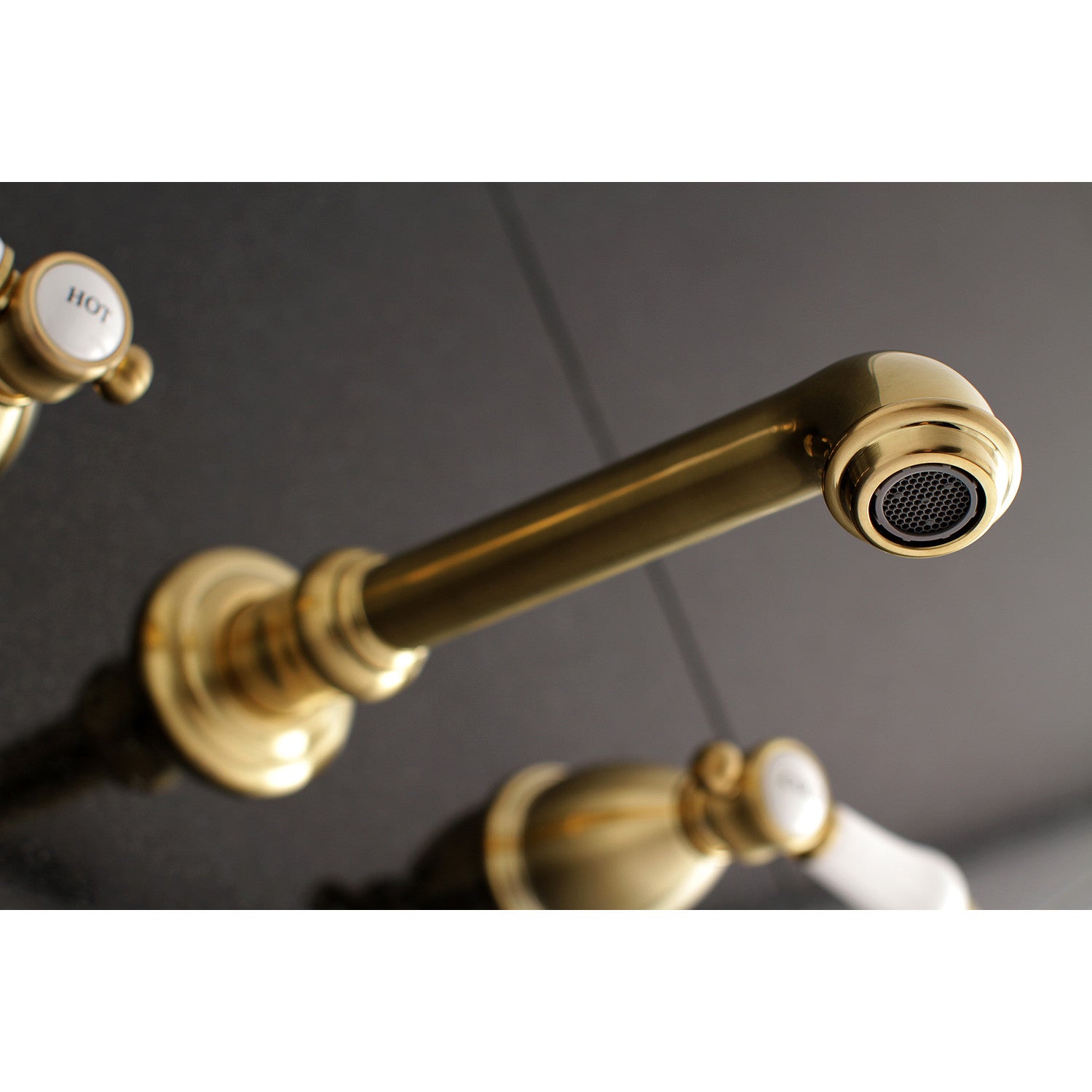 Bel Air KS7027BPL Brushed Brass Roman Tub Faucet - 2 Handle Wall Mount Bathroom Fixture for Luxury Spa & Soaking Tub Experience